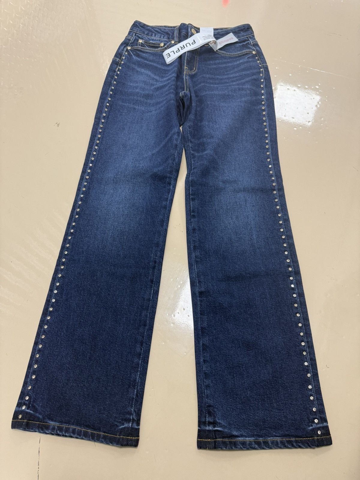 Other Purple Brand Slim Studded Indigo Jeans Size 26" / US 2 / IT 38 - 1 Thumbnail