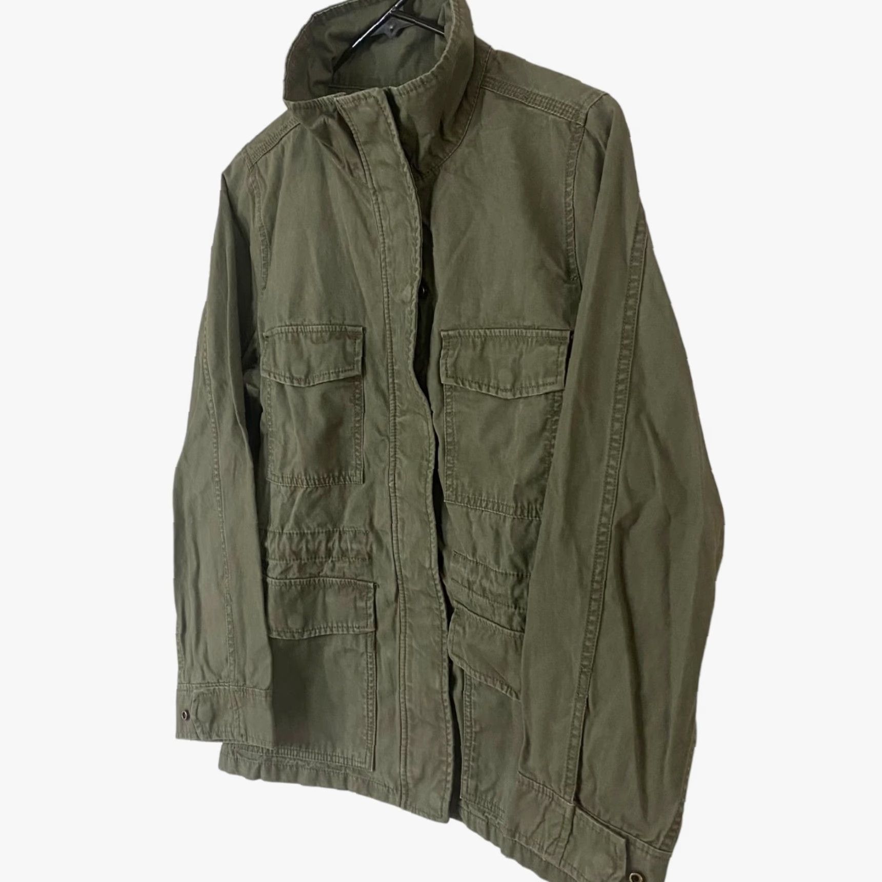 Madewell Madewell Women's Jacket Small Army Green Utility Full-Zip Long-Sleeve Cotton Military Style Size S / US 4 / IT 40 - 2 Thumbnail