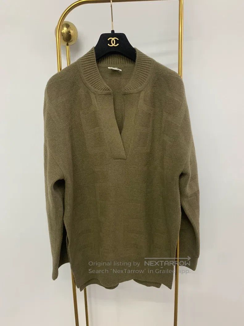 Hermes Hermes Green textured wool knitted sweater Size XXS / US 00 / IT 34 - 1 Thumbnail