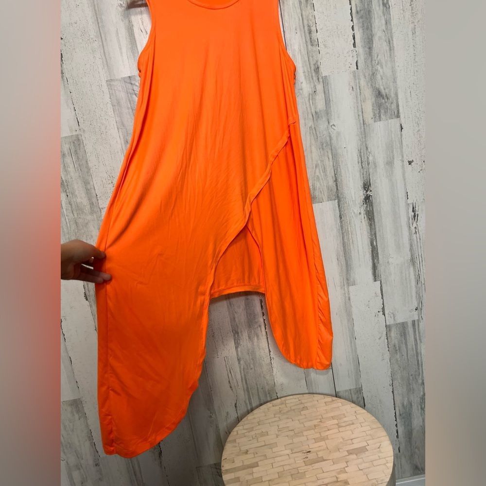 Rouje Rouge Collection Neon Orange Asymmetrical Sleeveless Tunic T Size XL / US 12-14 / IT 48-50 - 5 Thumbnail