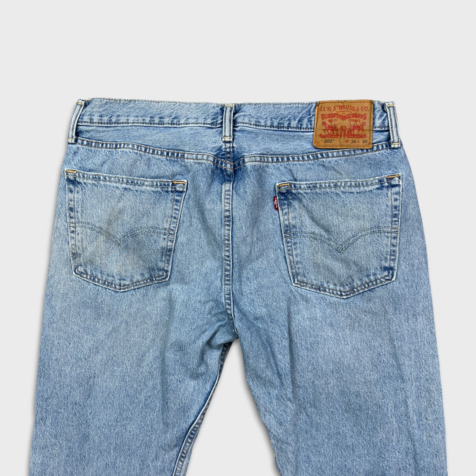 Levi's × Vintage Levi's 502 Jeans 34x33 Regular Taper Fit Faded Denim Pants Size US 34 / EU 50 - 7 Thumbnail