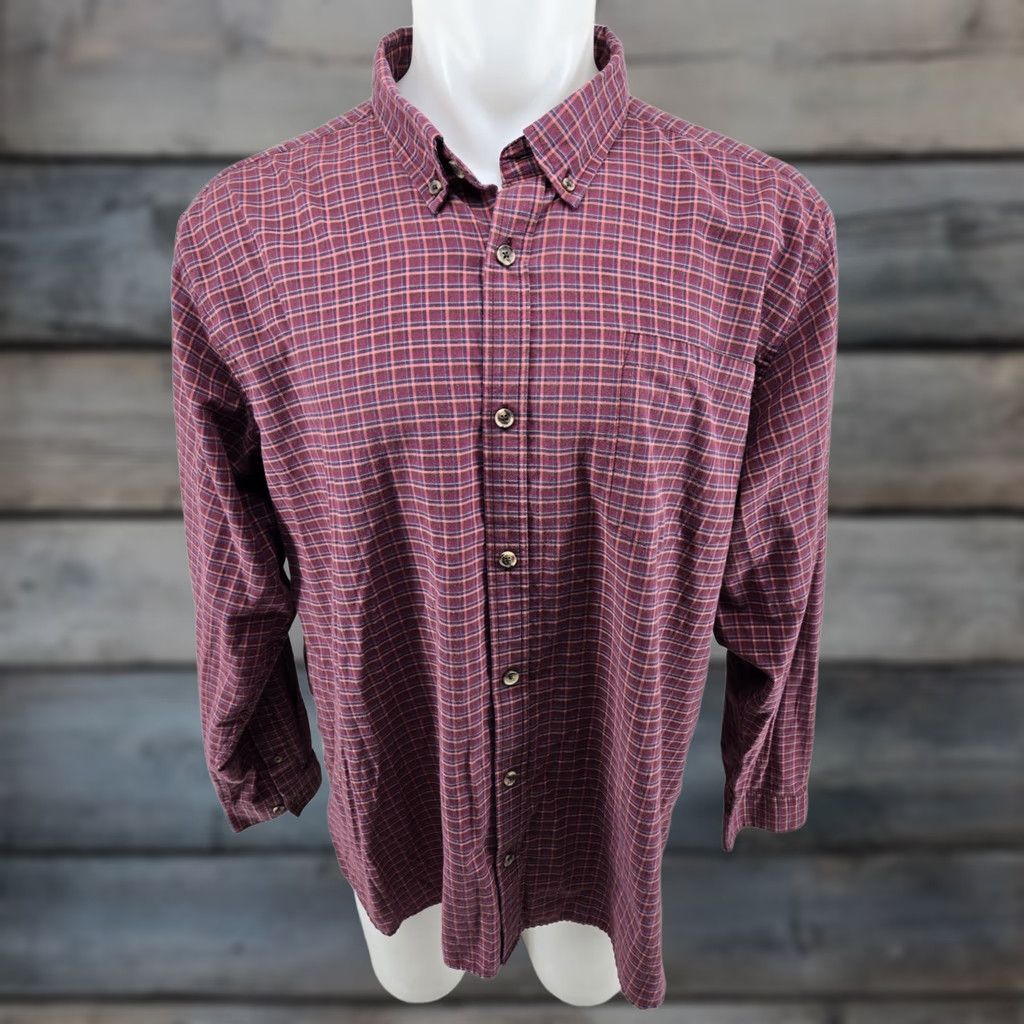 Mountain Khakis VINTAGE Mountain Khakis Long Sleeve Button Down Shirt Mens 2XL Maroon Plaid Check Flannel Button-Up Size US XXL / EU 58 / 5 - 1 Thumbnail