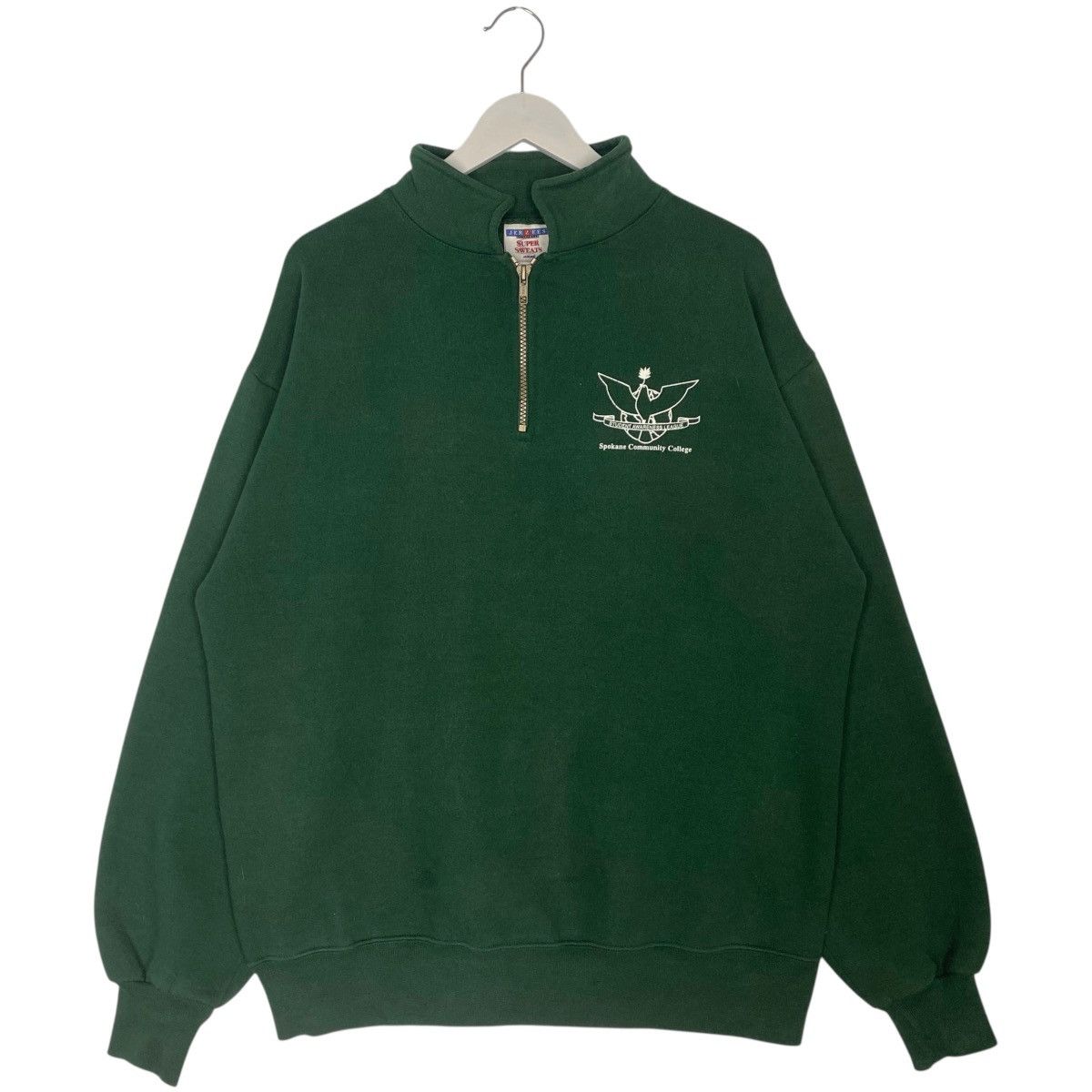 Vintage Vintage Jerzees Half Zipper Small Logo Embroidered Green SzL Size US L / EU 52-54 / 3 - 1 Thumbnail