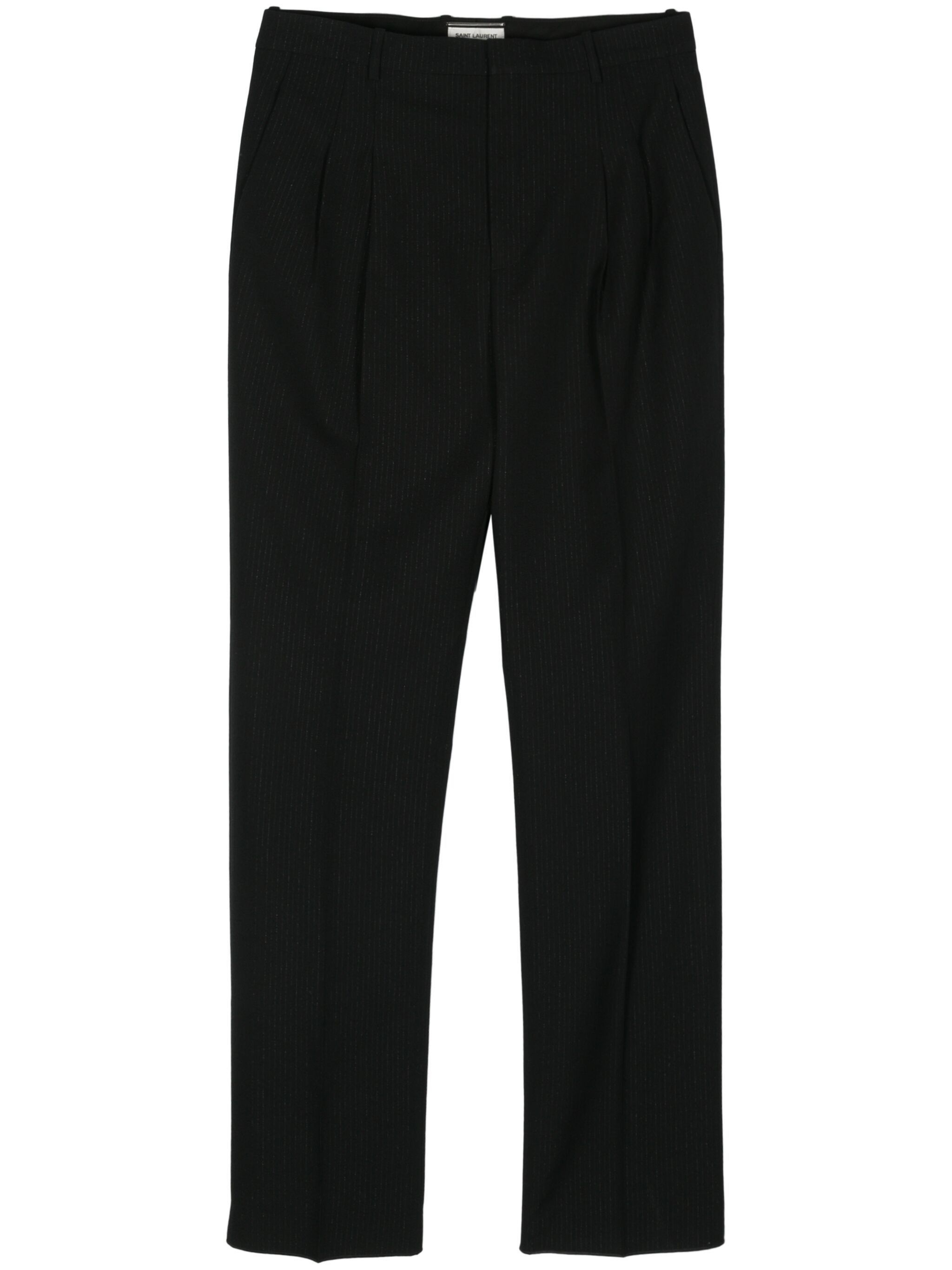 Saint Laurent Paris o1s1wg111124 Pantalon Tailleur Rayure Const Pant in Black Size US 30 / EU 46 - 1 Thumbnail