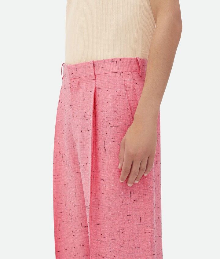 Bottega Veneta o1w1db10625 Textured Criss-Cross Viscose Silk Trousers Pink Size US 28 / EU 44 - 5 Thumbnail