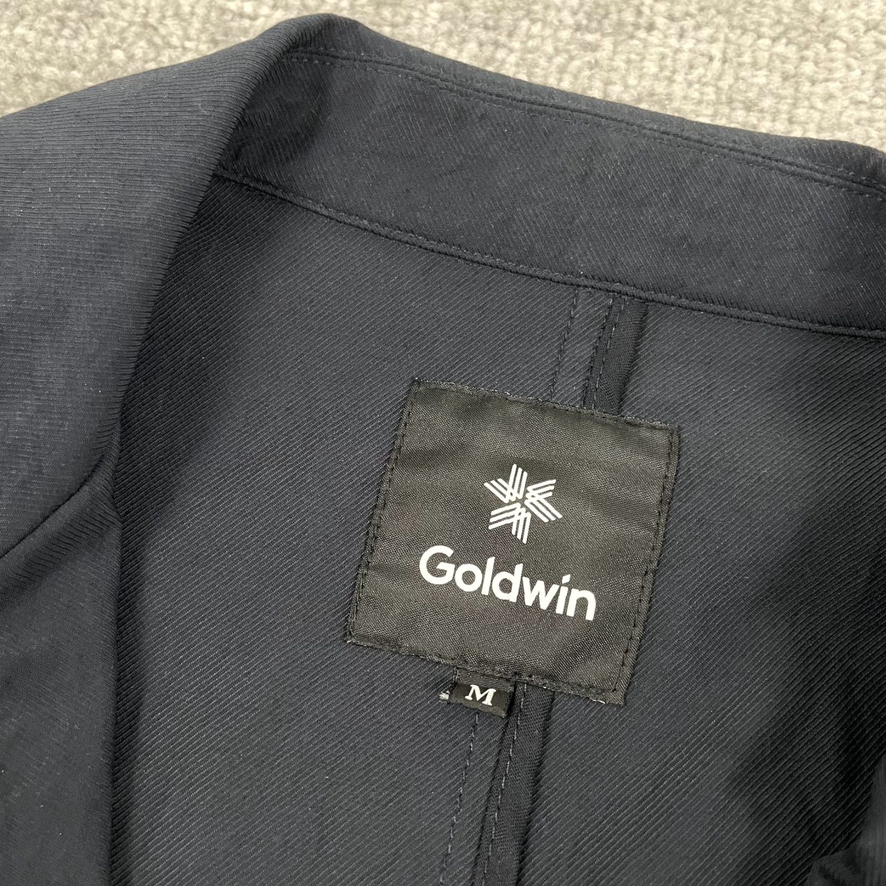 Goldwin Goldwin Jacket Mens M Blue Technical Functional Stretch Coverall Blazer Coat Mid-Length Zip Pockets Stand-Up Collar Size US 31 - 2 Thumbnail