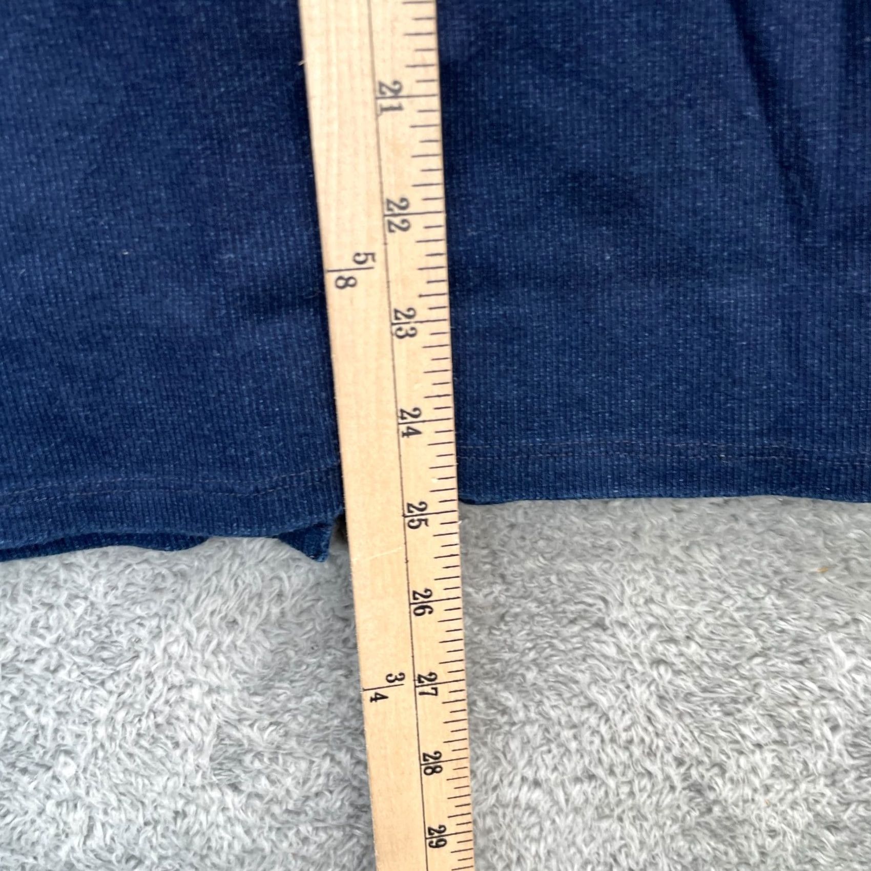 Vintage NSF Skirt Womens Medium Blue Pencil Snap Front Modern Minimalist Button Midi Knit Elastic Waist Slit City Preppy Size 32" / US 10 / IT 46 - 5 Thumbnail
