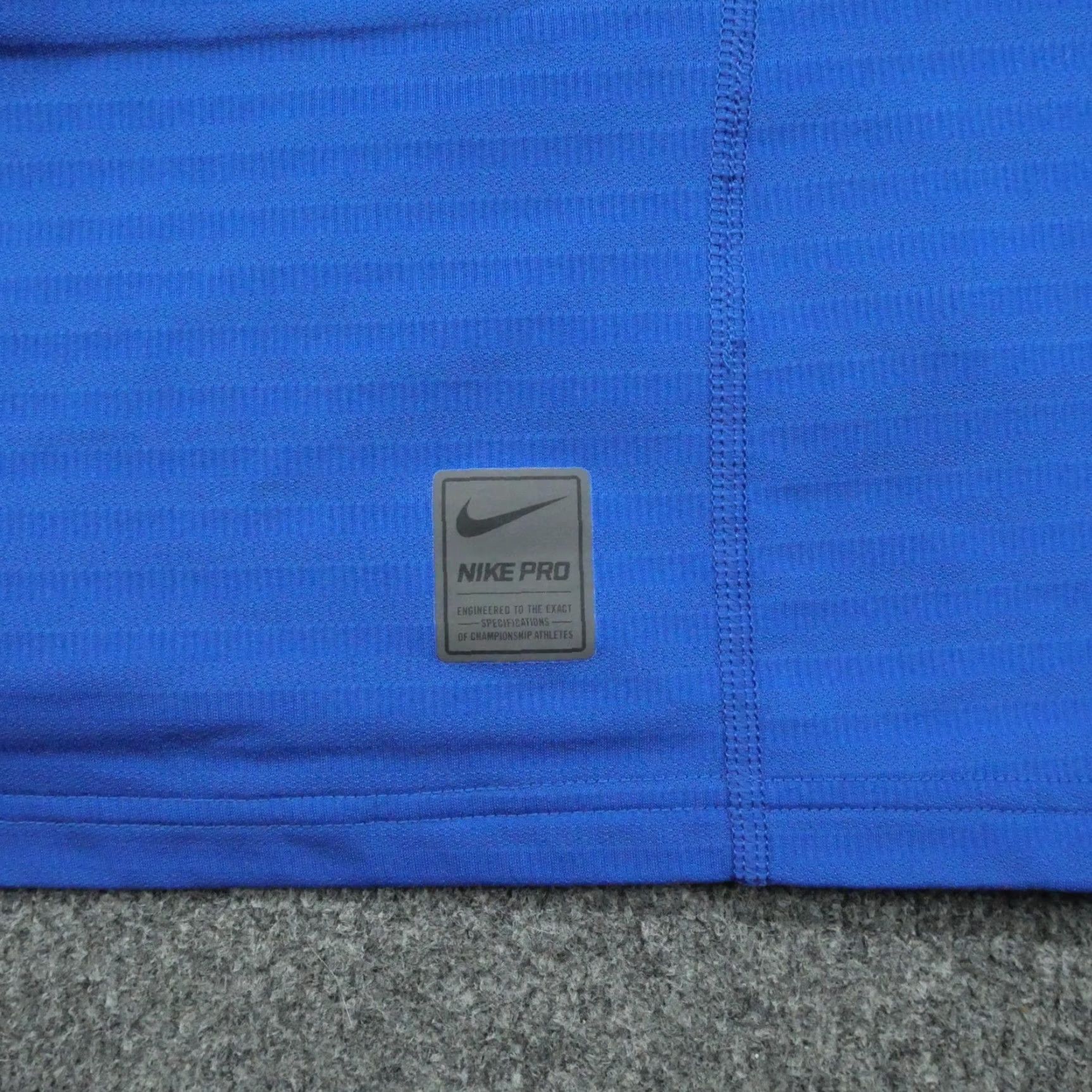 Nike Nike Shirt Mens Large Blue Dri-Fit Pro Fitted Long Sleeve Activewear Size US L / EU 52-54 / 3 - 3 Thumbnail