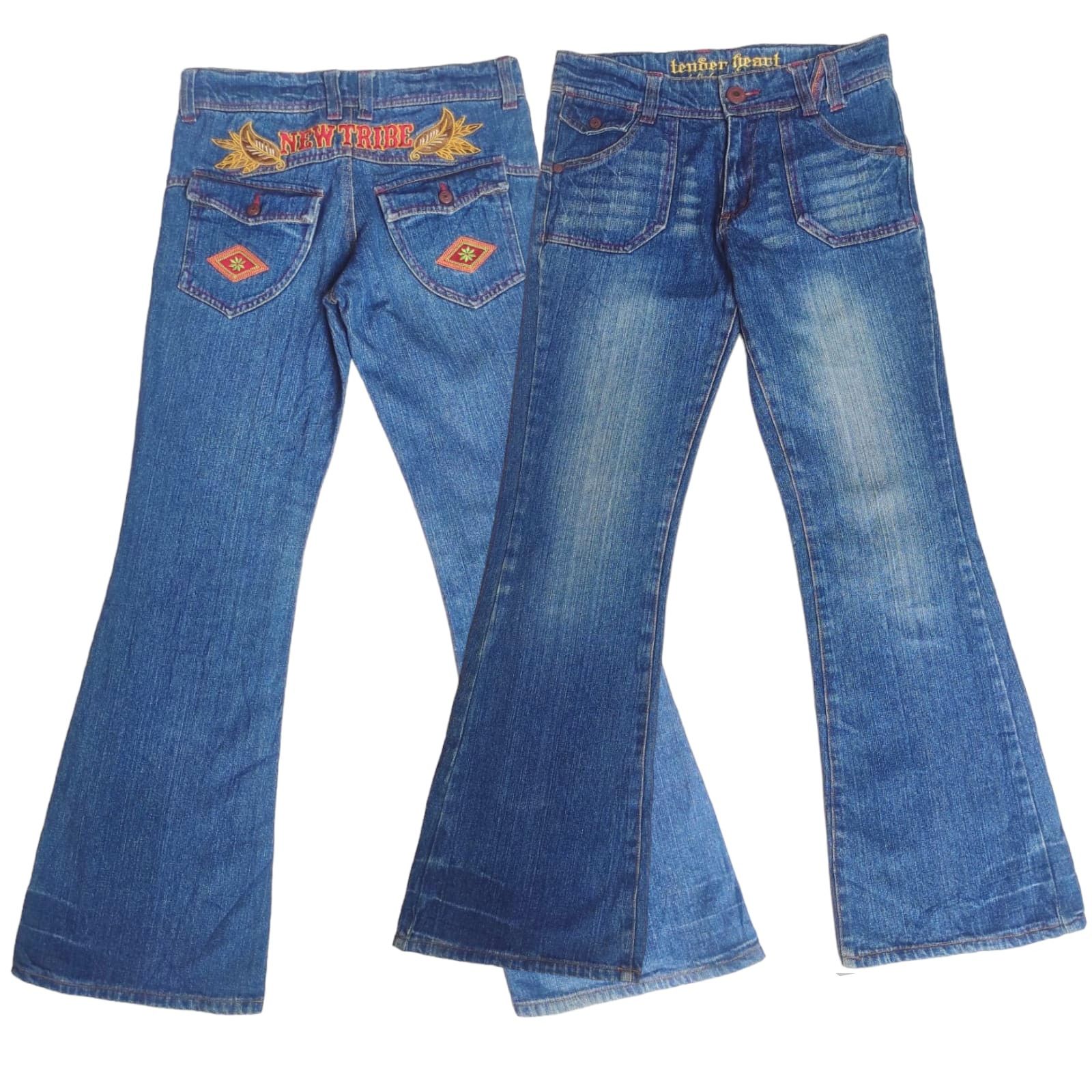 image of Hysteric Glamour x Tornado Mart Flare Jeans Tender Heart New Tribe Low Rise Boot Cut Denim in Blue,