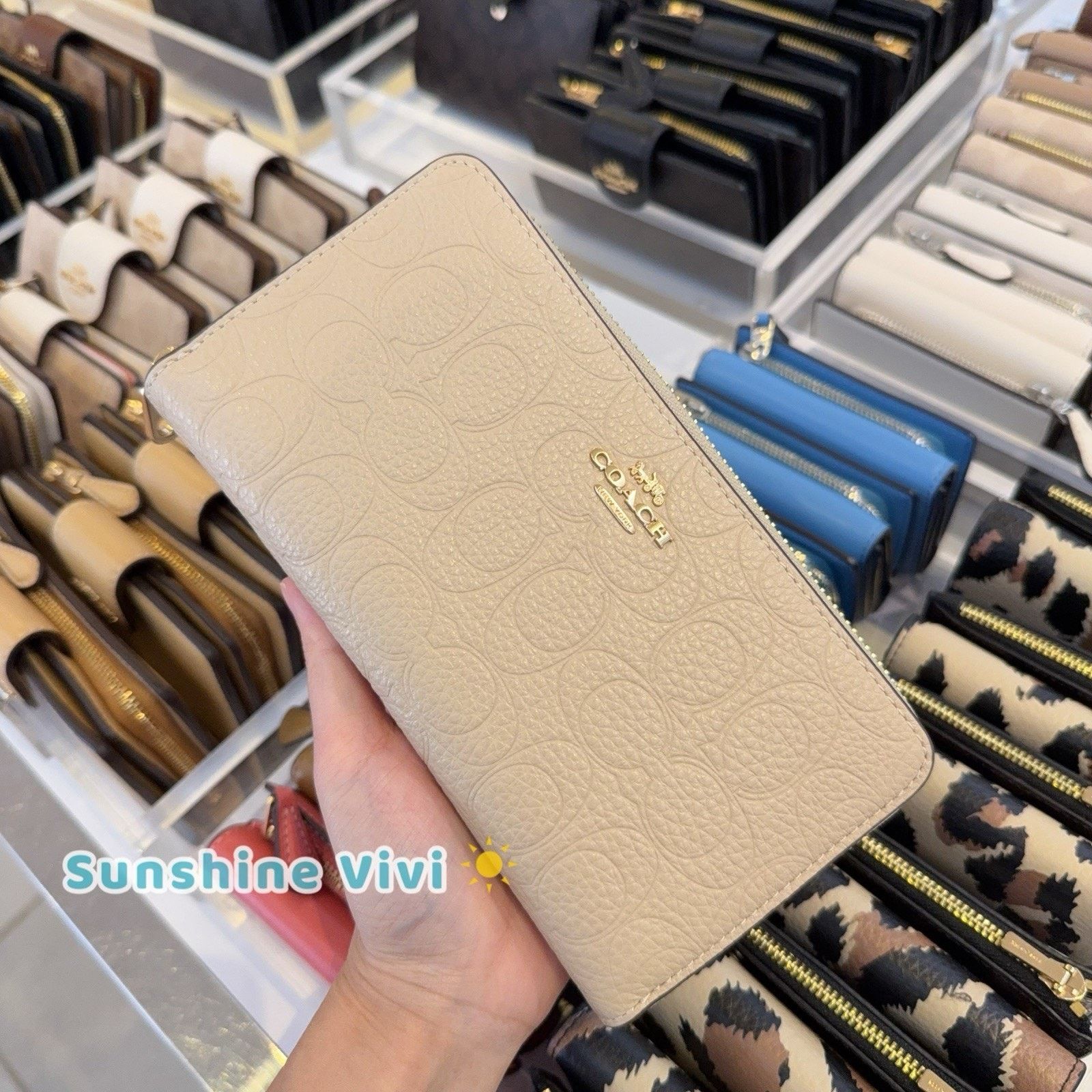 Coach NWT Coach Long Zip Around Wallet Signature Leather CCL35 Oat Size ONE SIZE - 1 Thumbnail