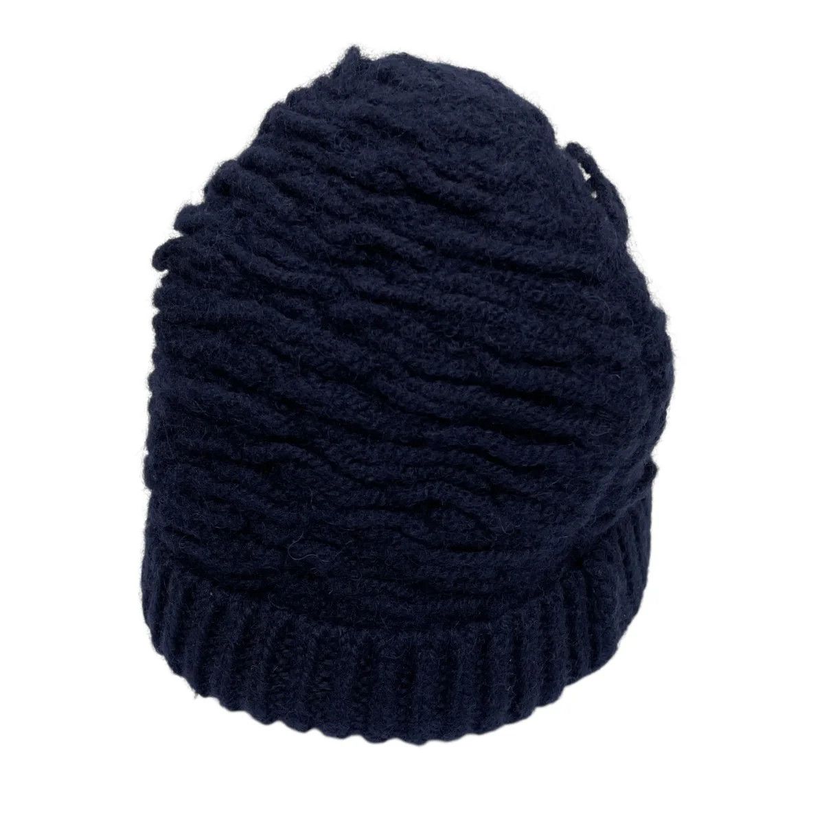 Textured Wool Knit Beanie Cap
