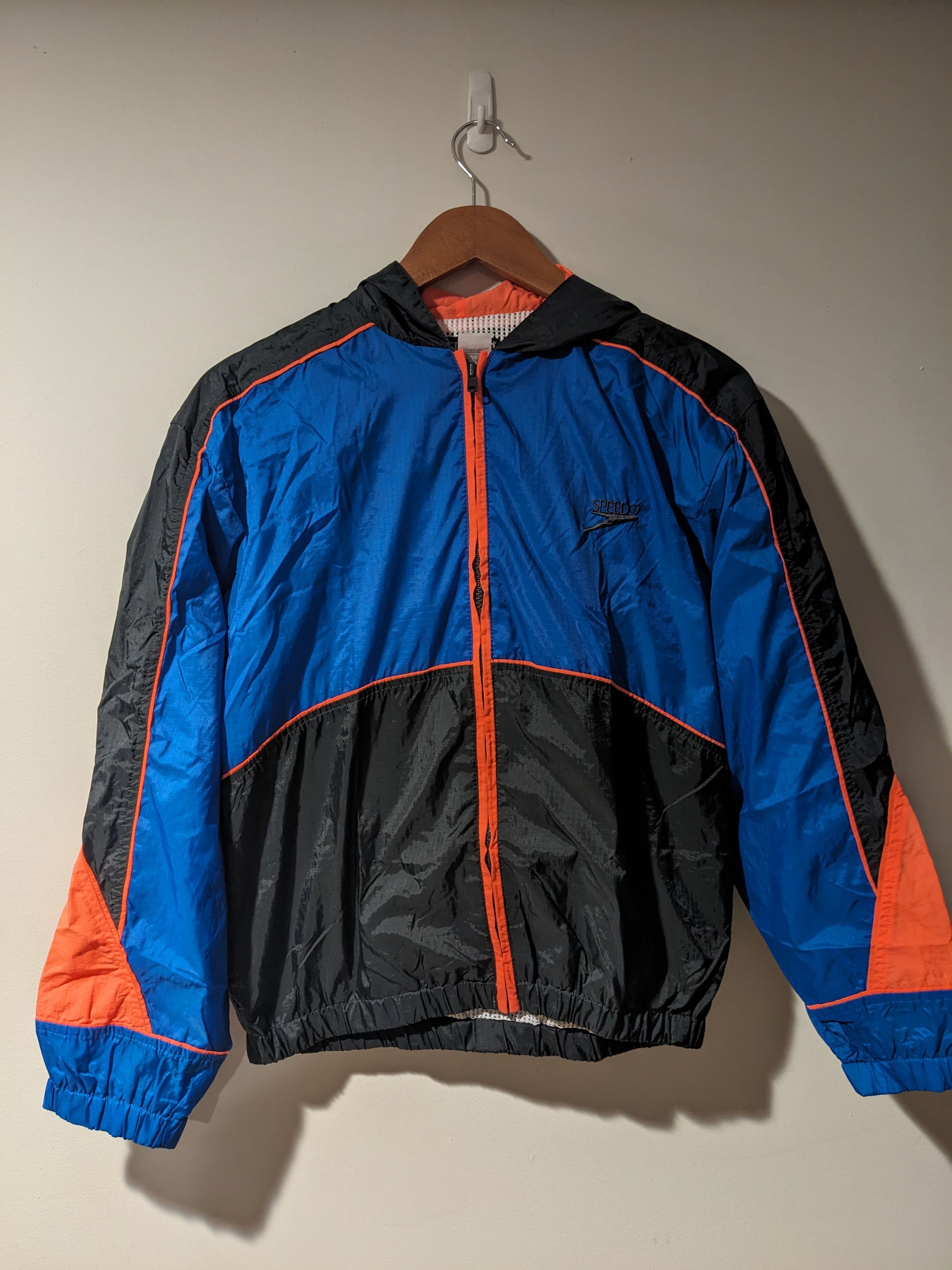 Speedo × Vintage Vintage 90s Speedo Youth X-Large Blue Windbreaker Jacket Size US XL / EU 56 / 4 - 1 Thumbnail