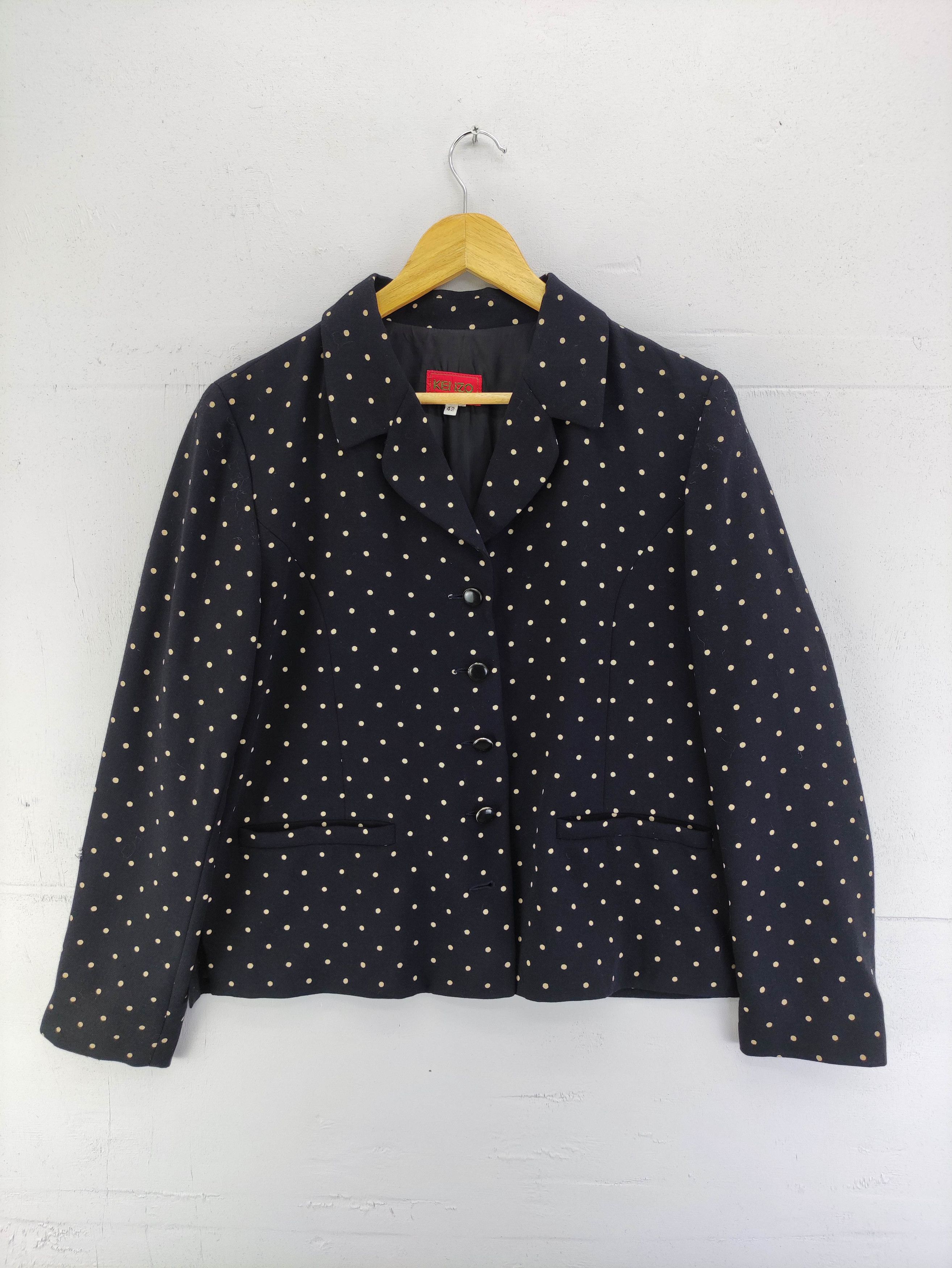 Kenzo Vintage Kenzo Paris Wool Polka Dot Blazer Jacket Size M / US 6-8 / IT 42-44 - 1 Thumbnail