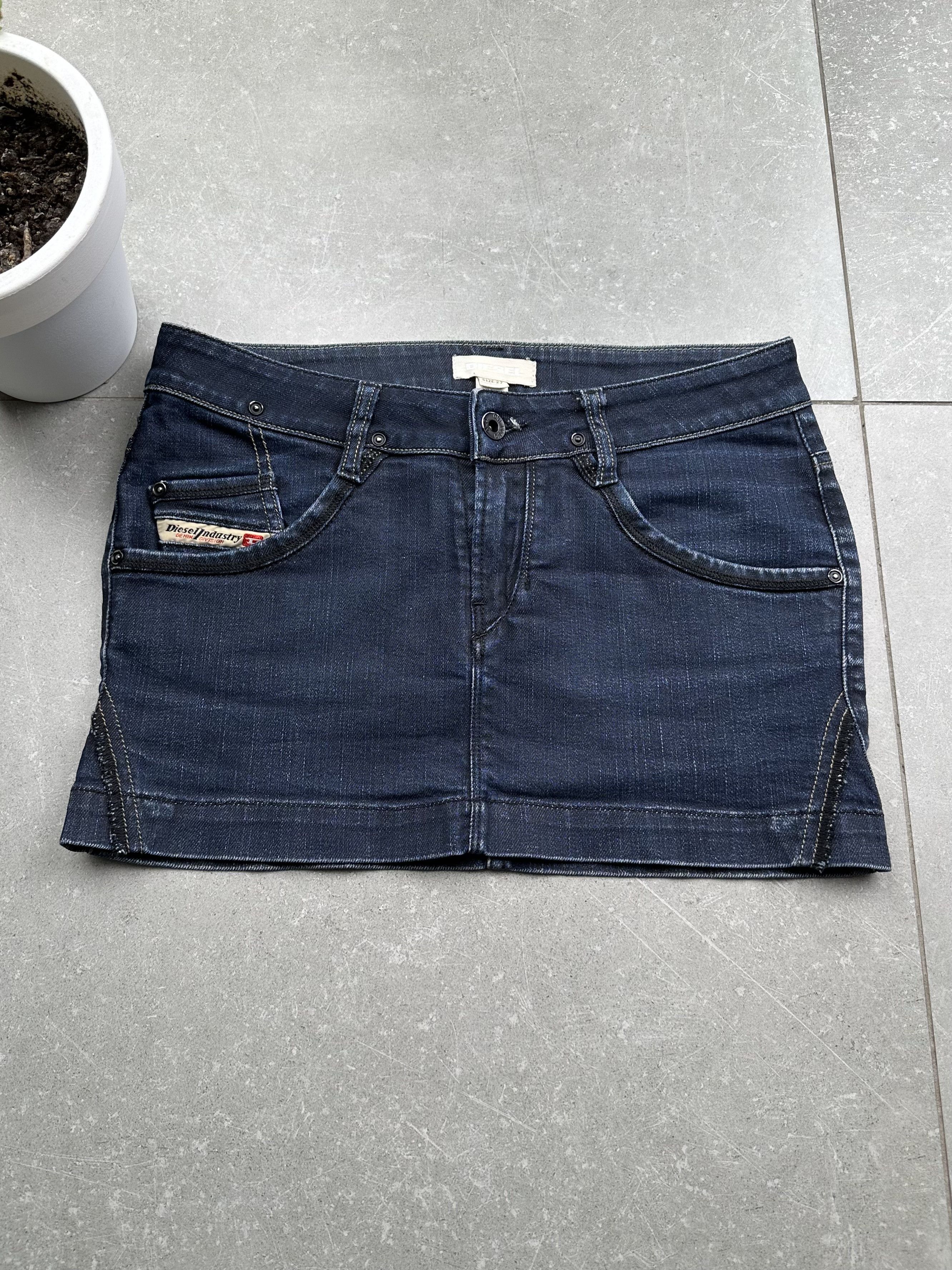 image of Avant Garde x Diesel Vintage Mini Skirt in Blue, Women's (Size 27)