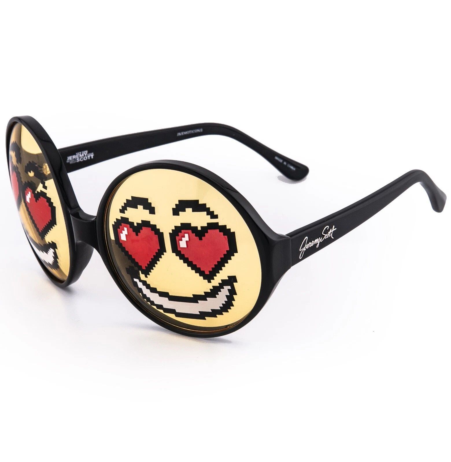 Linda Farrow LINDA FARROW Jeremy Scott Black Emoji EMOTICON2 Smile Round Size ONE SIZE - 4 Thumbnail