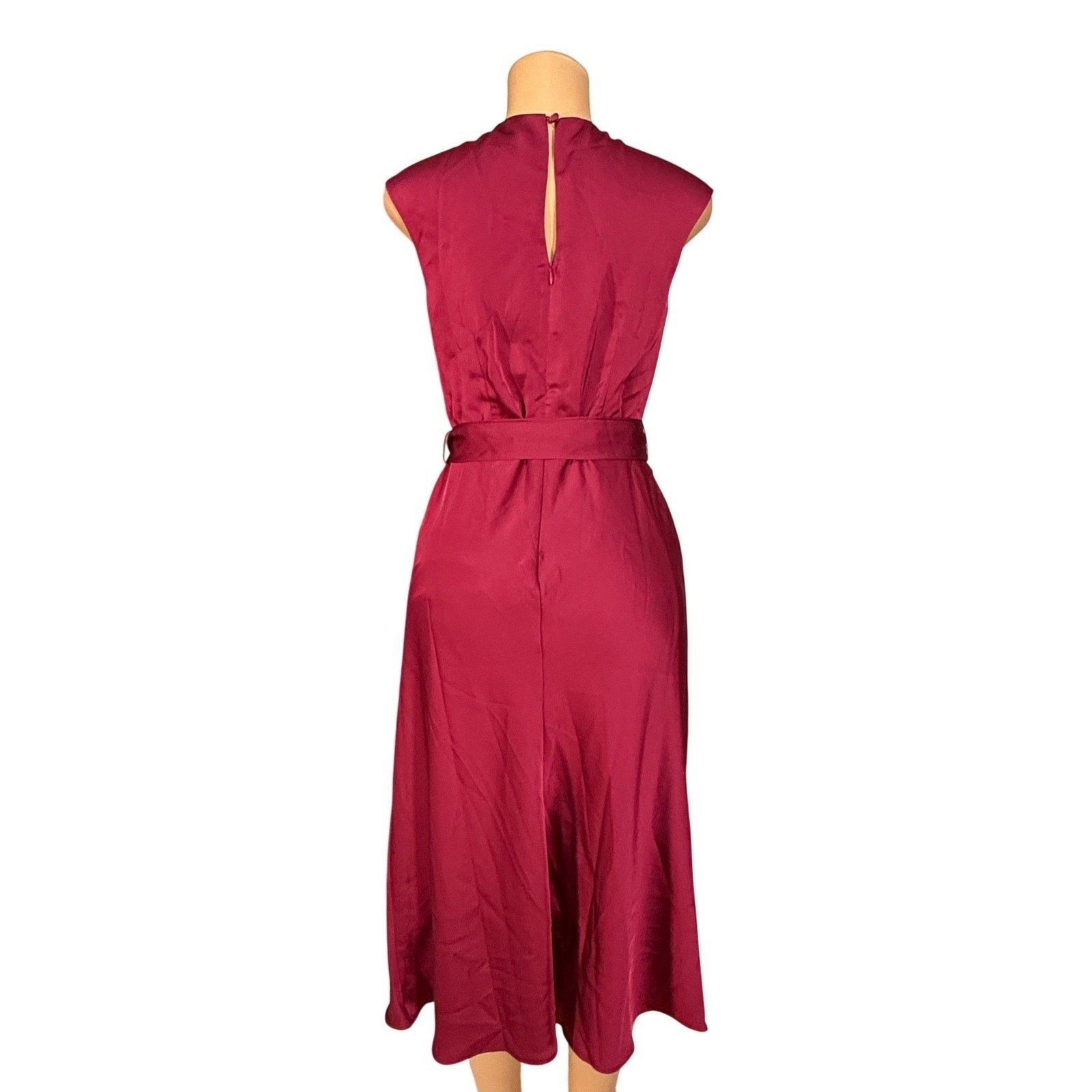 Other Tahari ASL Petite Red Twist Neck Sleeveless Midi Dress Size M / US 6-8 / IT 42-44 - 2 Thumbnail
