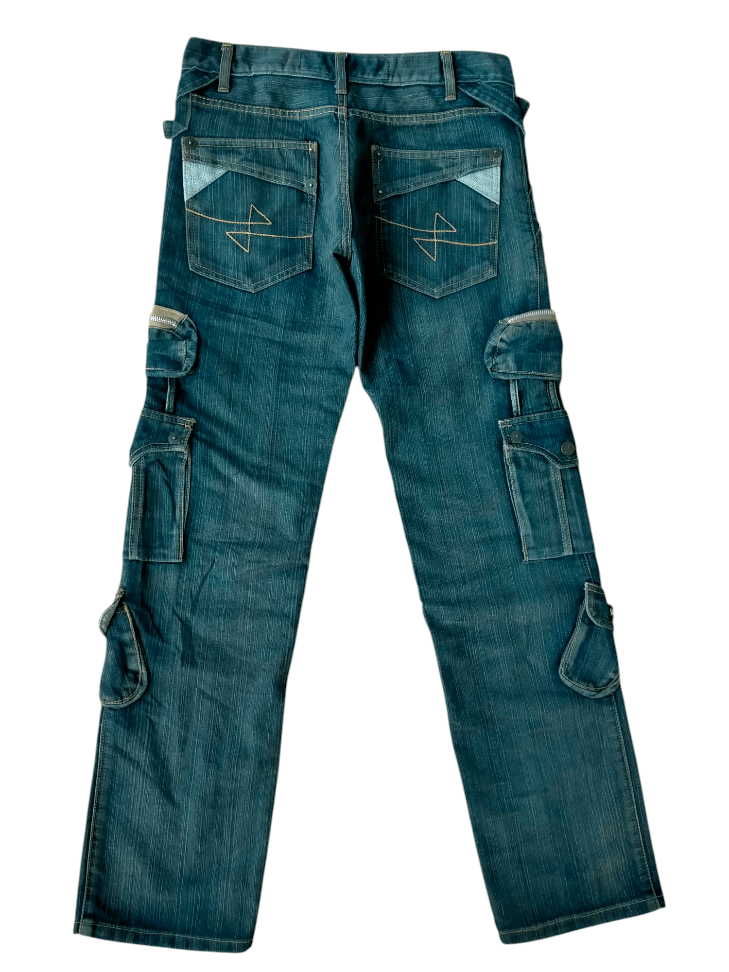 If Six Was Nine × Japanese Brand Jeans De Art Multipocket Cargo Punk Style Denim Pants Size US 32 / EU 48 - 2 Thumbnail
