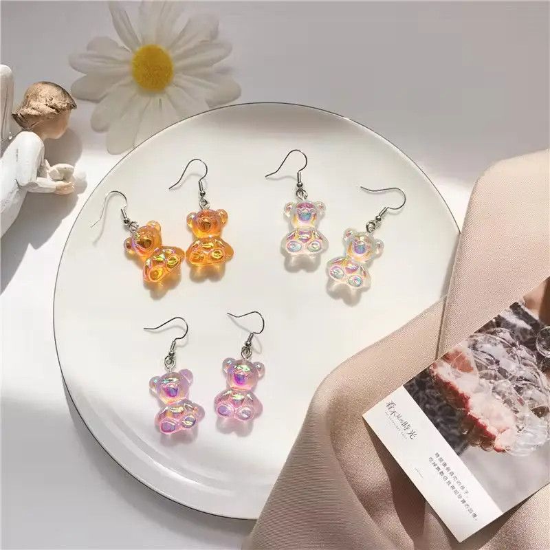 Personalized Drop Fishhook Earrings for Women Panda Pink 