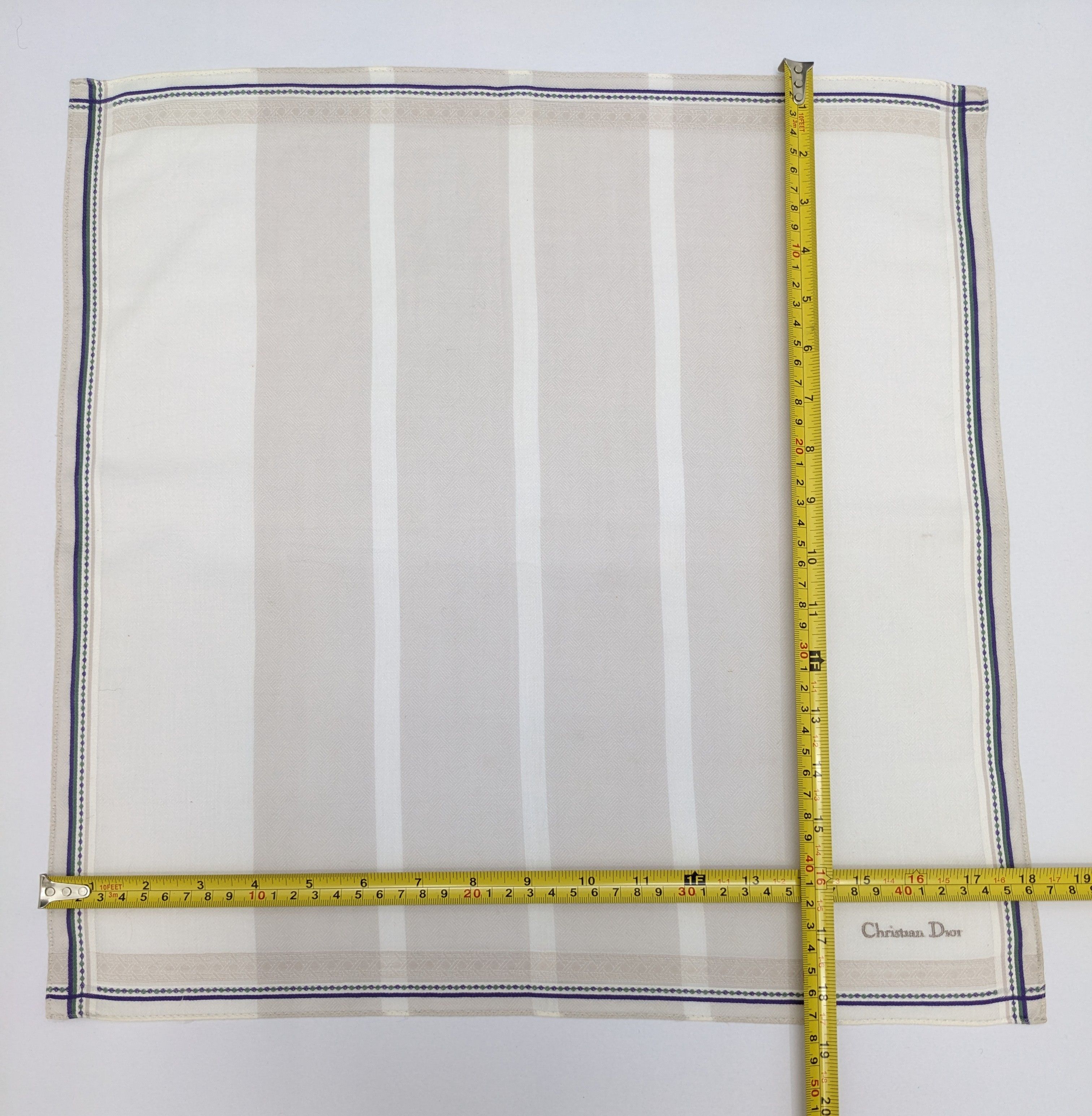 Christian Dior Monsieur VINTAGE CHRISTIAN DIOR STRIPED JACQUARD HANDKERCHIEF Size ONE SIZE - 4 Thumbnail
