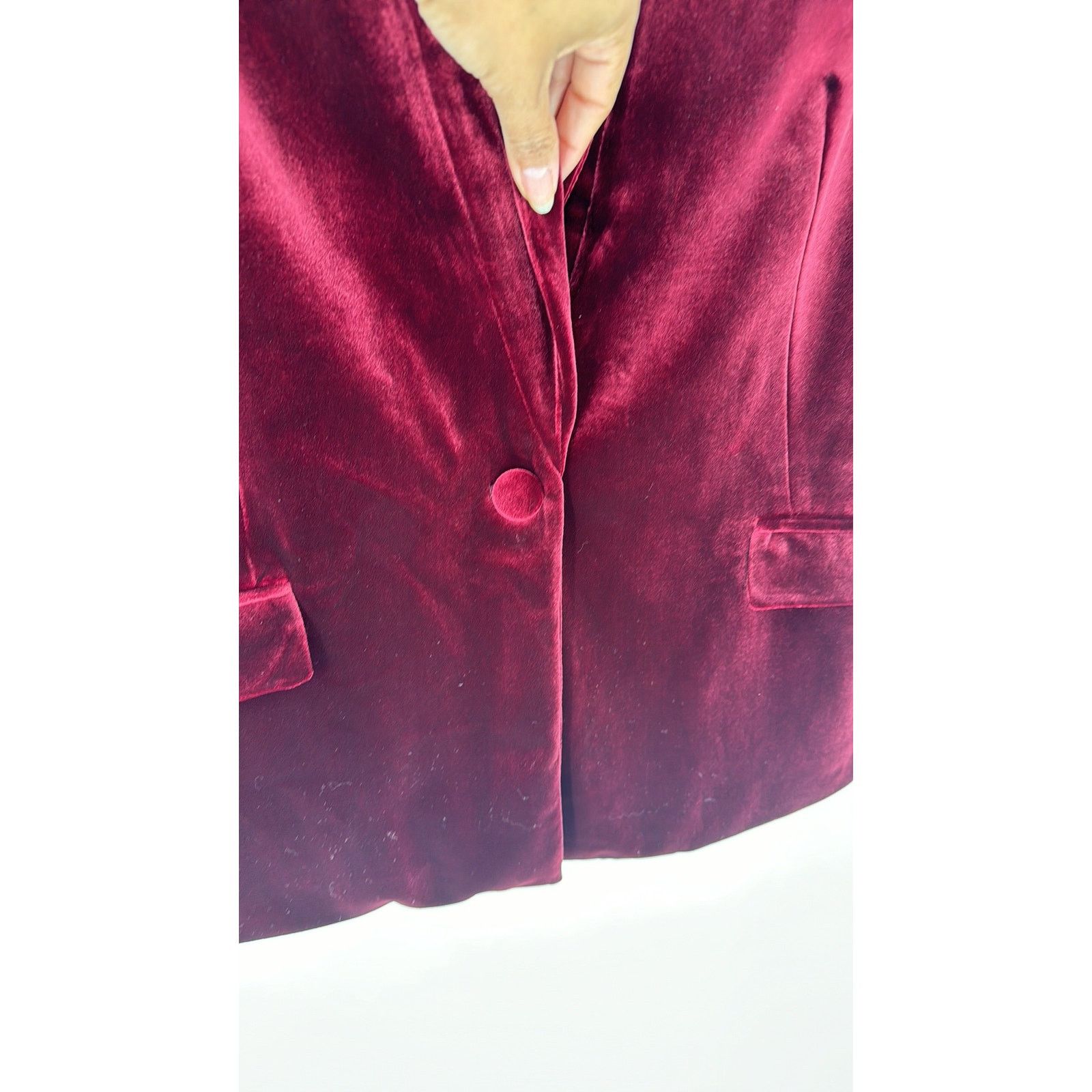 Other International Concepts maroon Velvet Blazer holiday size XXL Size XXL / US 16-18 / IT 52-54 - 4 Thumbnail