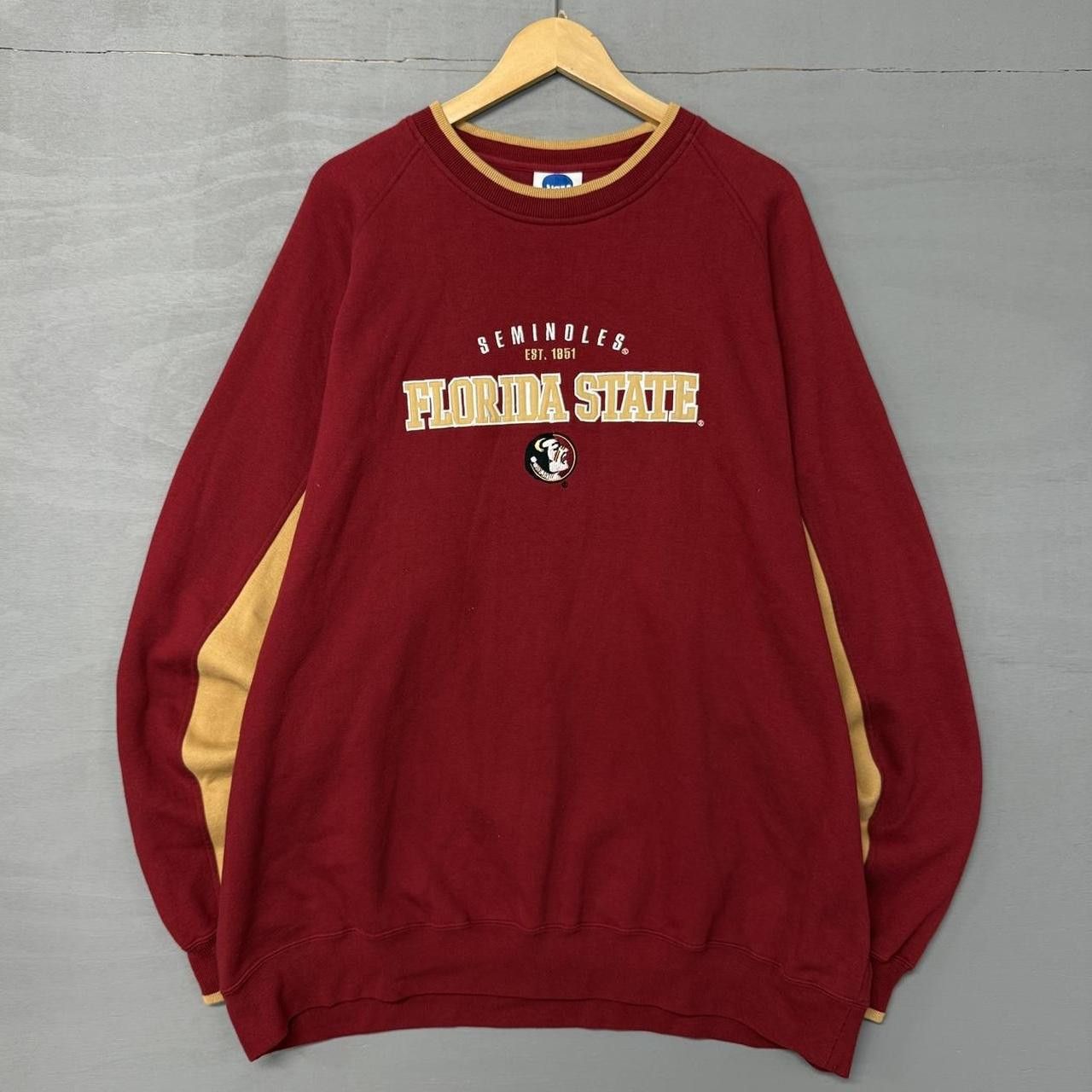NCAA Vintage Florida State Seminoles Red and Gold Sweatshirt XXL Size US XXL / EU 58 / 5 - 1 Thumbnail