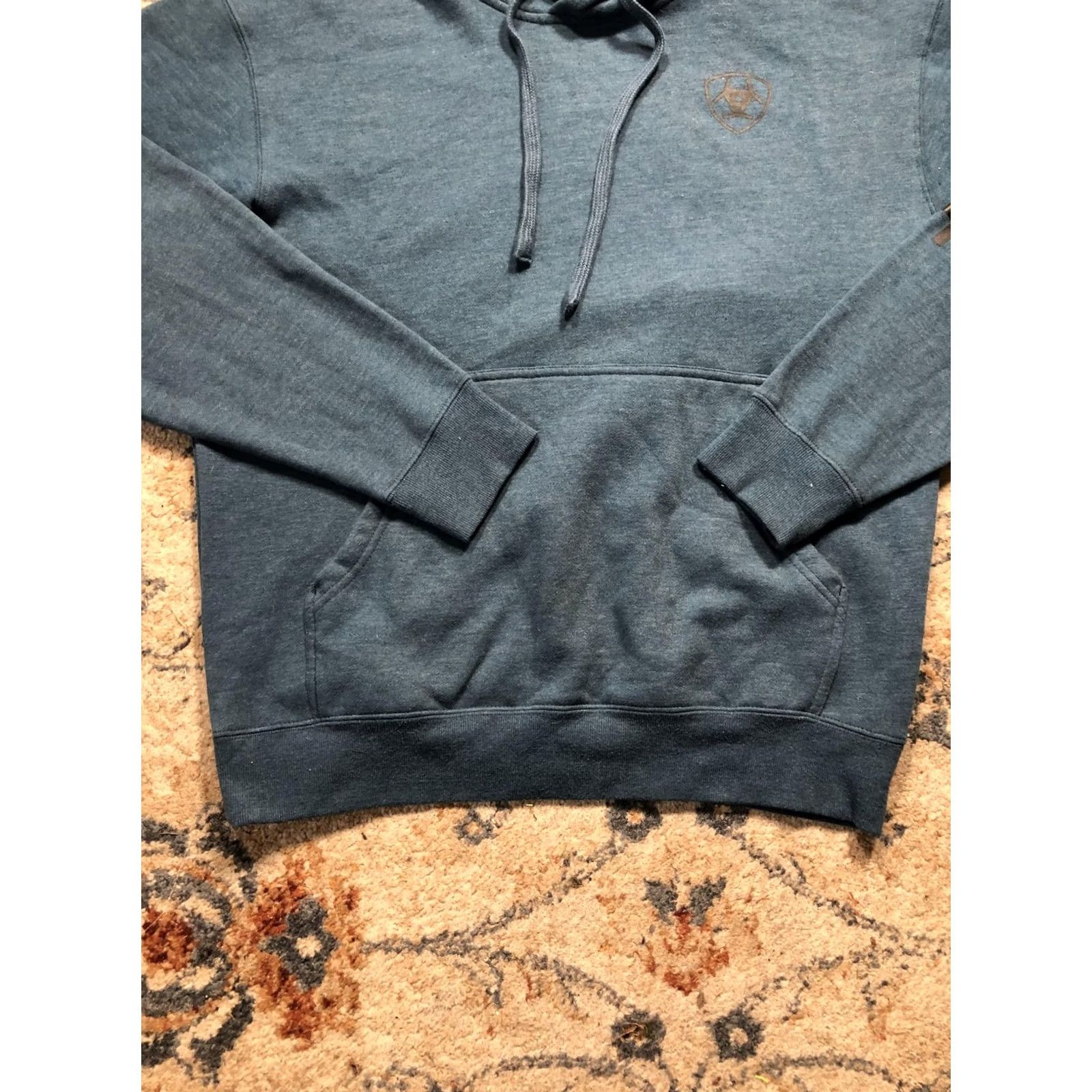 Ariat Ariat Hoodie Sweatshirt Mens M Blue Heather Fleece Lined Logo Sleeve Graphic Print Size US M / EU 48-50 / 2 - 5 Thumbnail