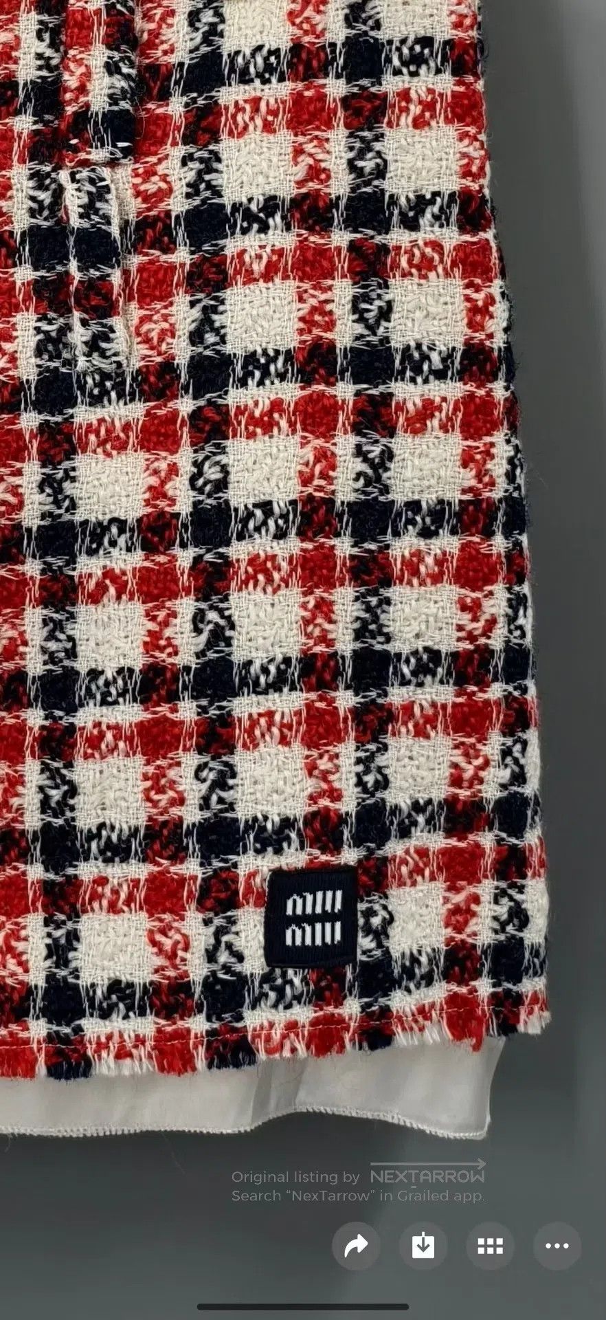 Miu Miu Miu Miu Red Plaid Woven Mini Skirt| Size S / US 4 / IT 40 - 7 Thumbnail
