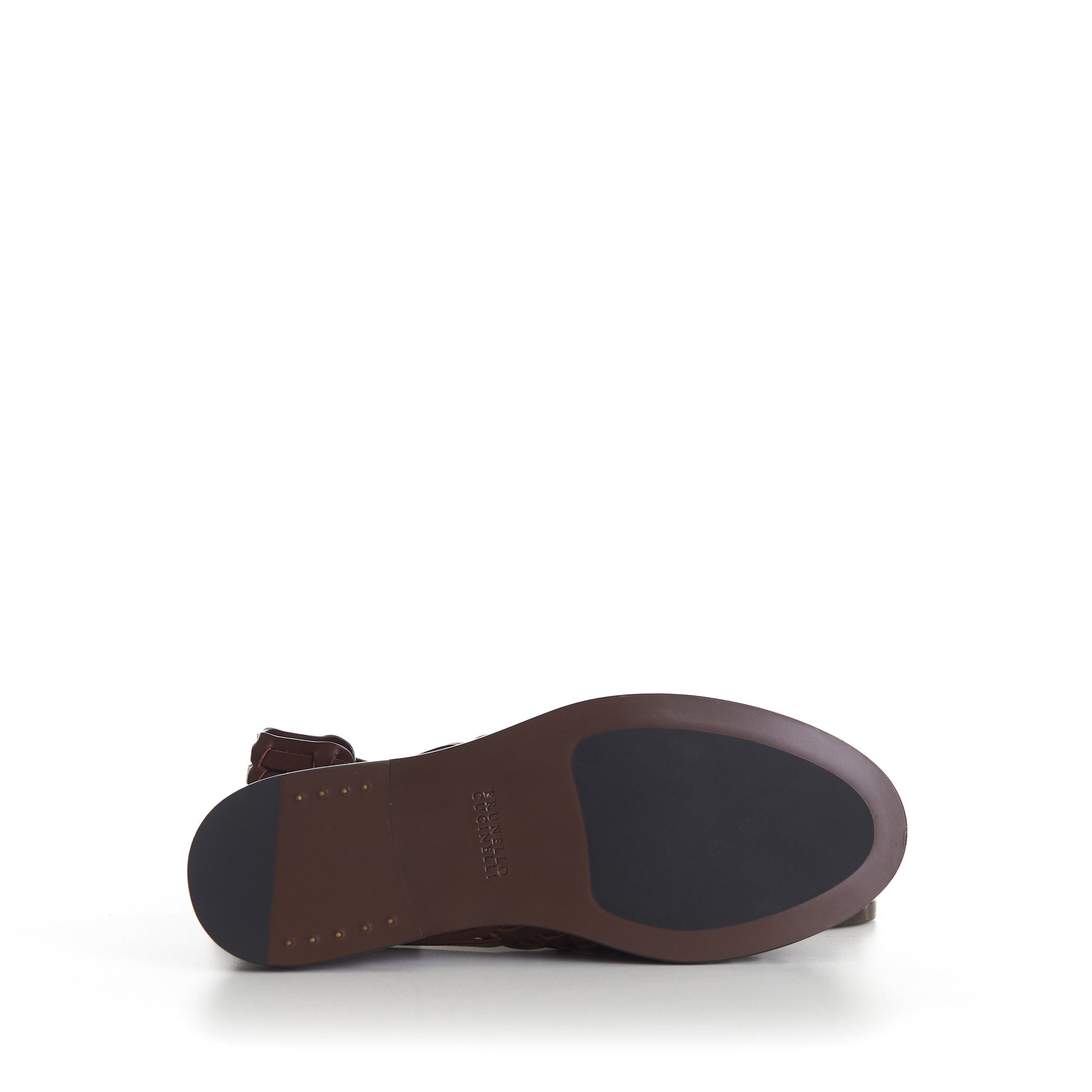 Brunello Cucinelli Brown Woven Sandals Loafers - Calfskin Leather Size US 10.5 / EU 43-44 - 10 Thumbnail