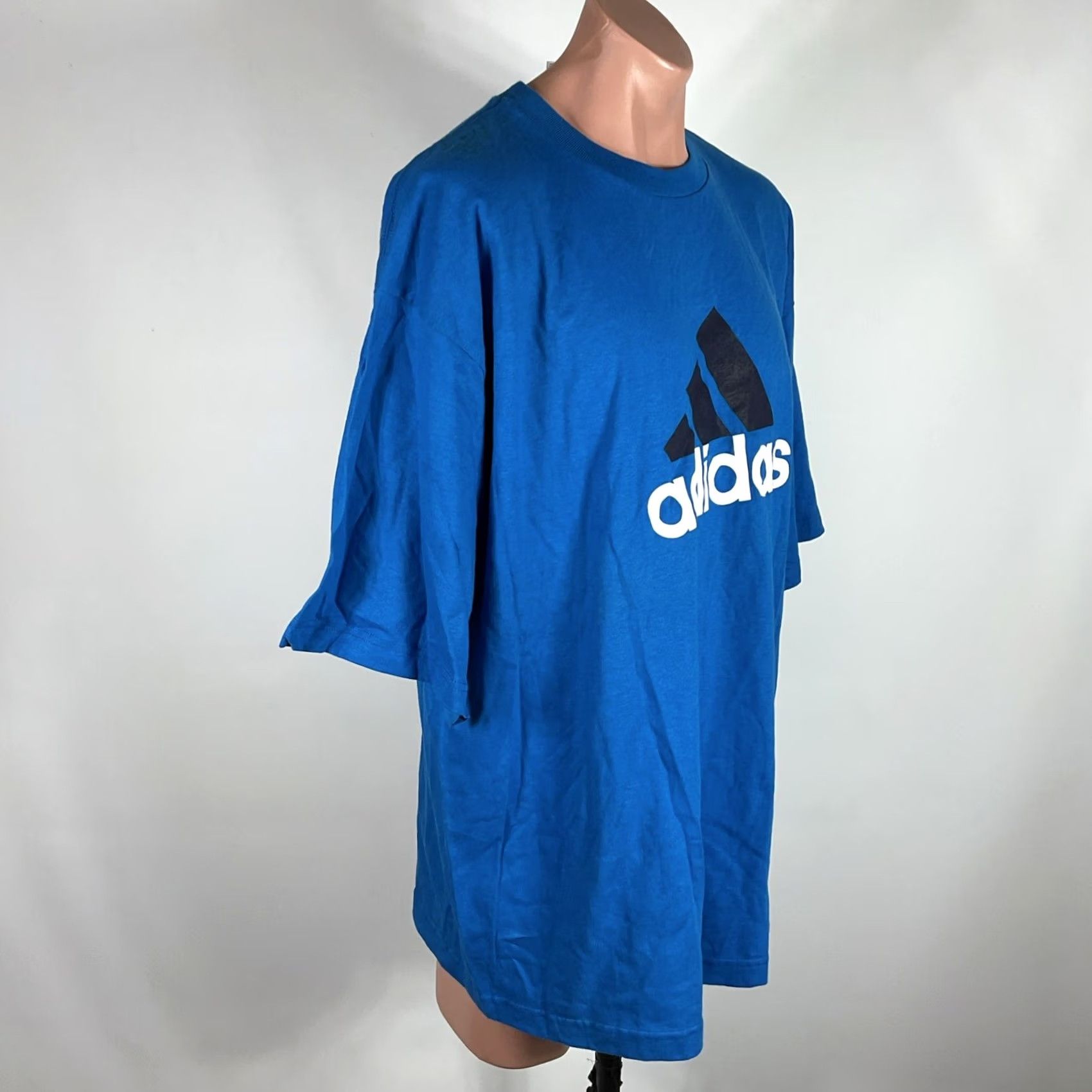 Adidas VINTAGE Adidas 3 stripe spell out logo Royal Blue T-shirt XL Men's Size US XL / EU 56 / 4 - 3 Thumbnail
