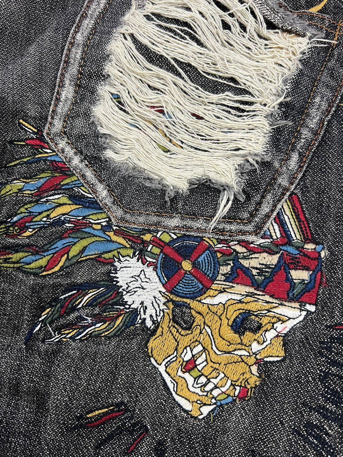 Japanese Brand × Nicole Club Nicole Club For Men Apache Skull Embroidery Flare Denim Size US 34 / EU 50 - 11 Thumbnail