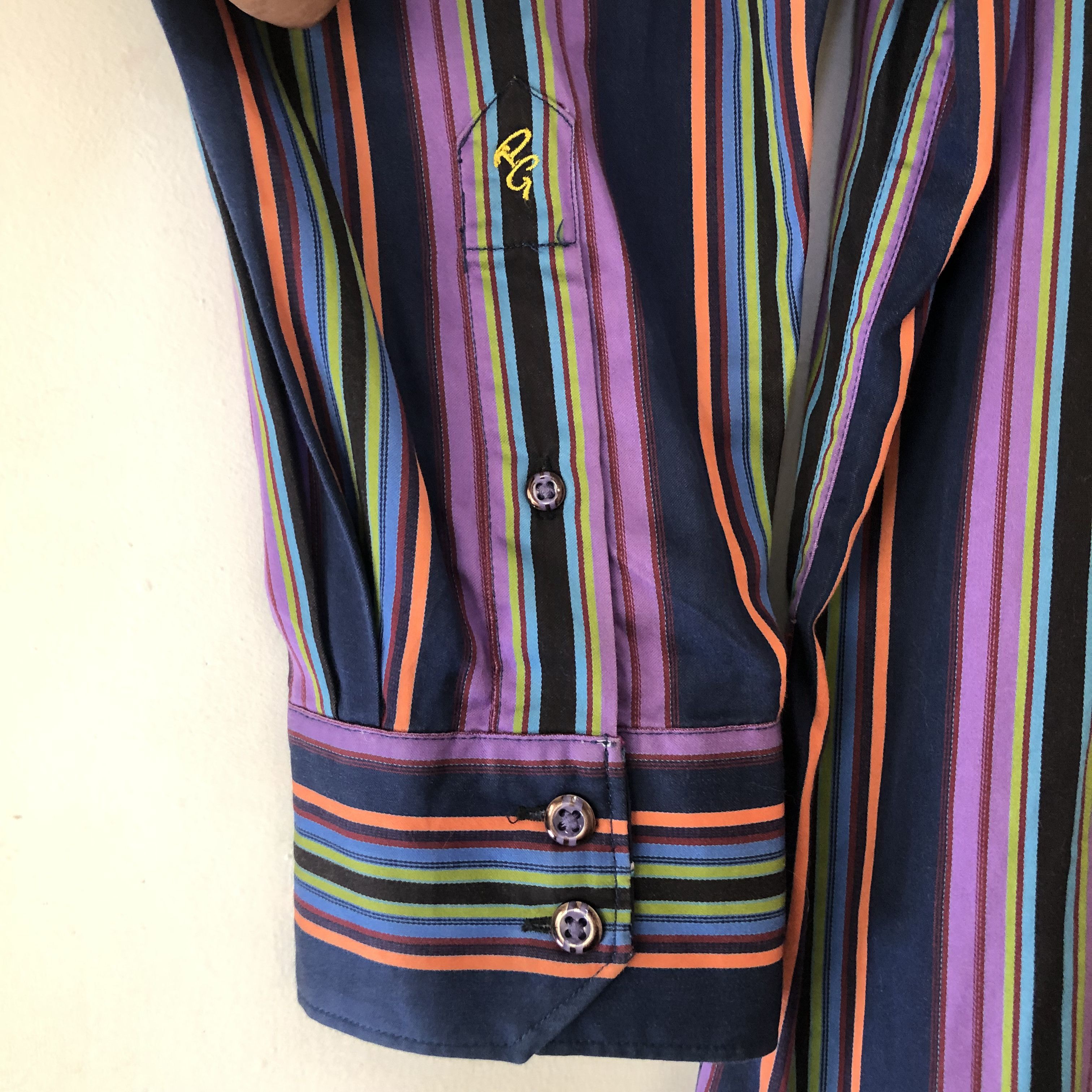 Robert Graham ROBERT GRAHAM Striped Long Sleeve Flip Cuff Men's Shirt Size US L / EU 52-54 / 3 - 10 Thumbnail
