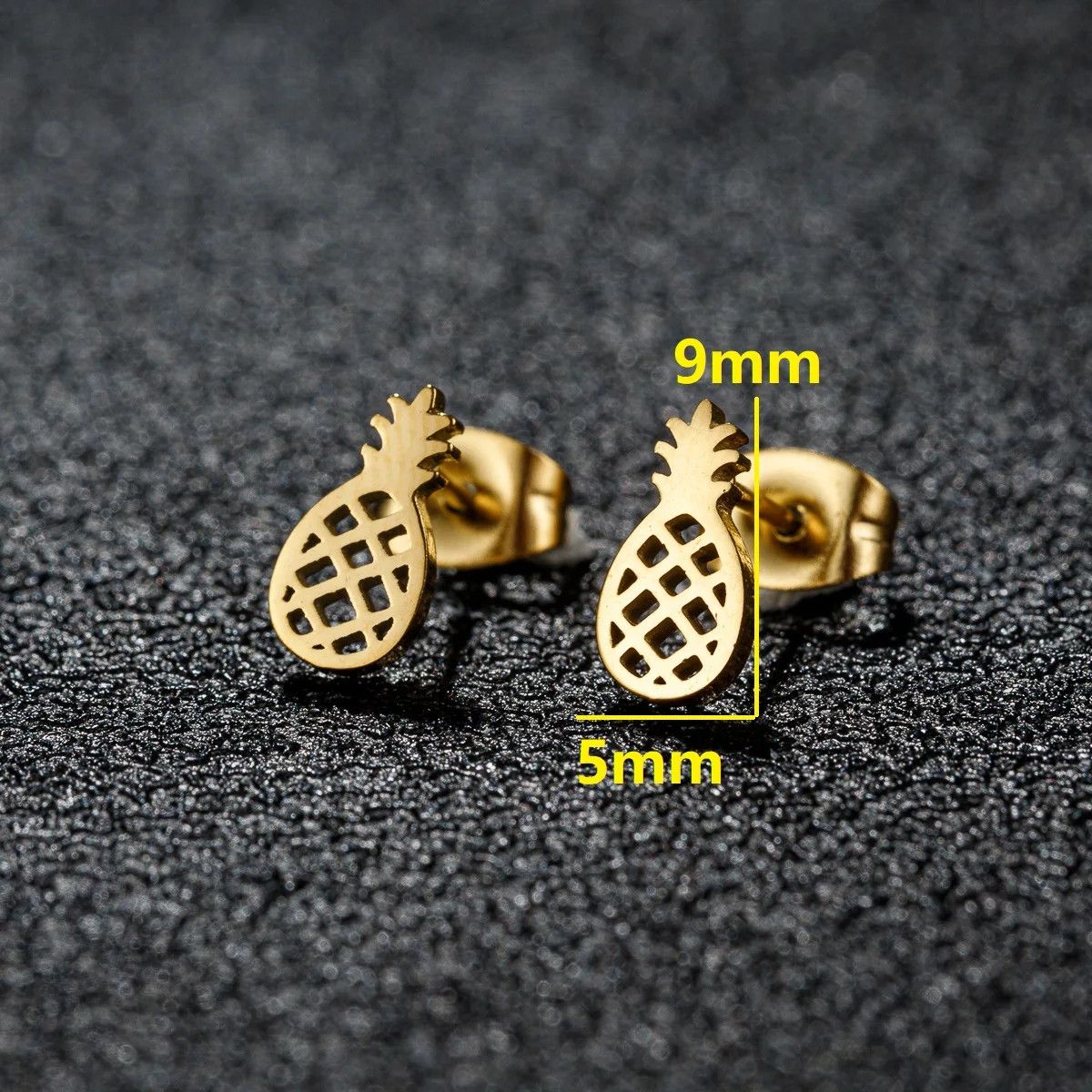 Jewelry Mini Pineapple Stud Earrings Charm Earring Gift Size ONE SIZE - 2 Thumbnail