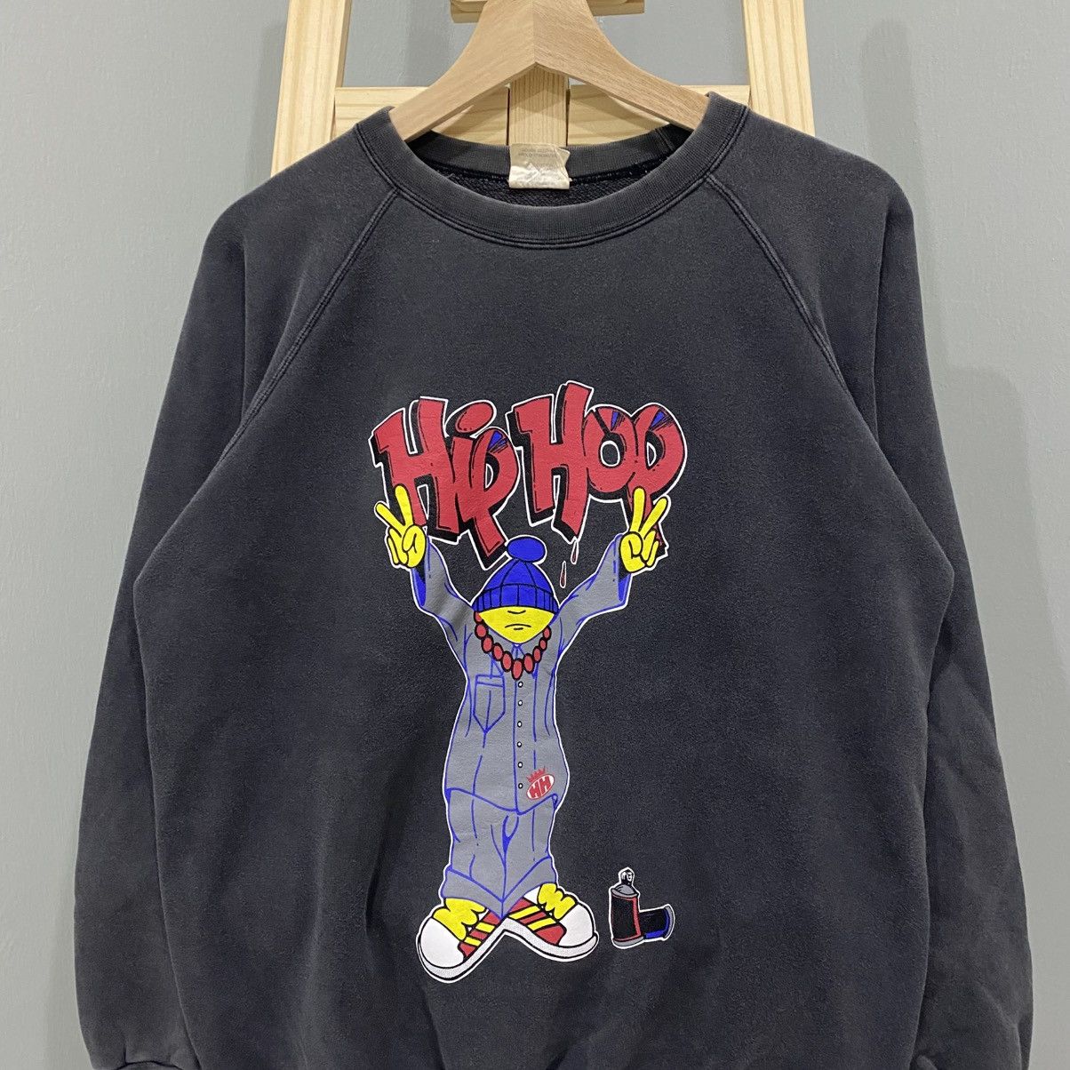Vintage Vintage Gouge Hip Hop Rap Skateboard Faded Black Sweatshirt Size US L / EU 52-54 / 3 - 3 Thumbnail