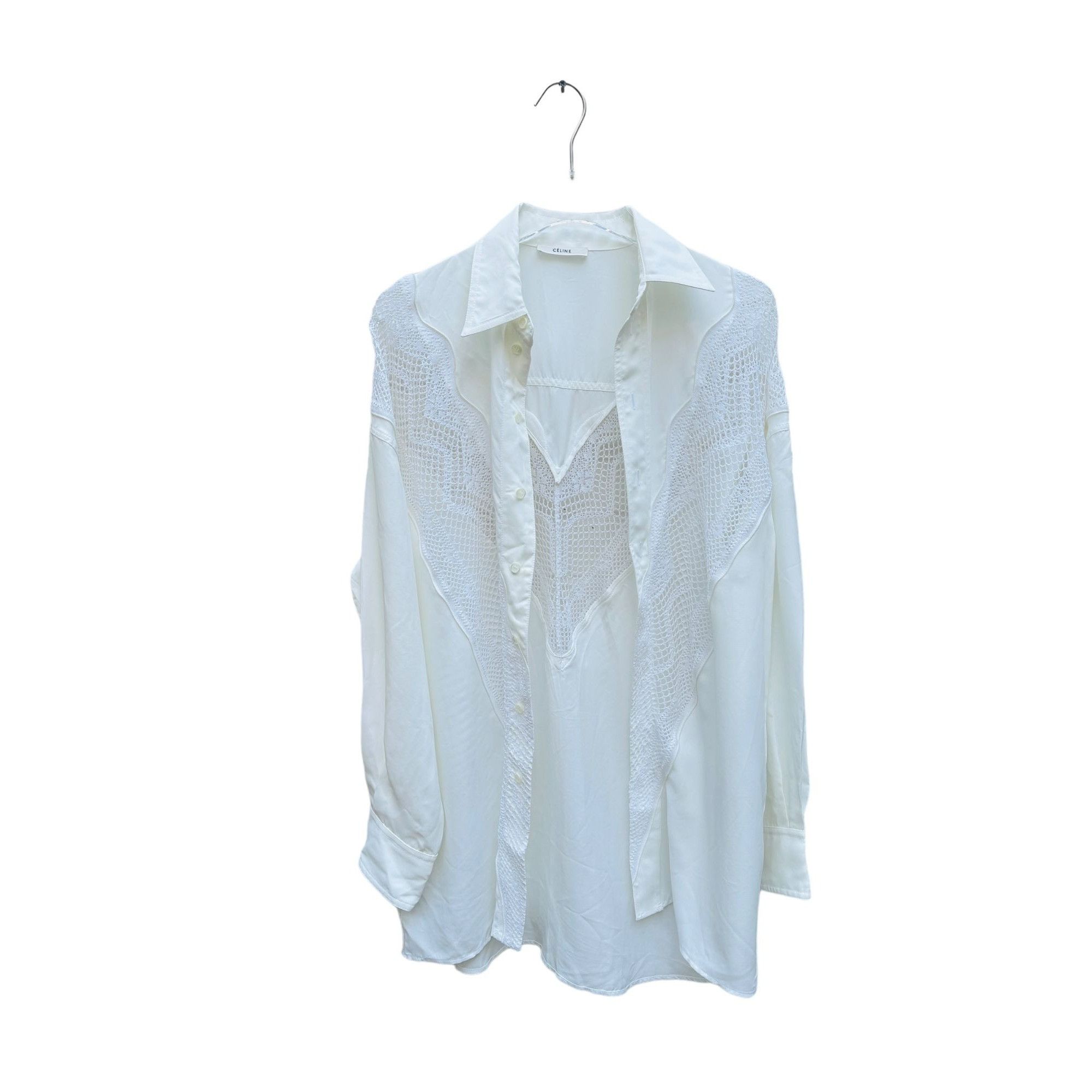 Celine Phoebe Philo SS 2018 White Button down shirt Size XS / US 0-2 / IT 36-38 - 4 Thumbnail