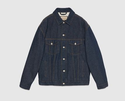 o1loc1c0126 771450 Denim Jacket With GG Embossed Detail