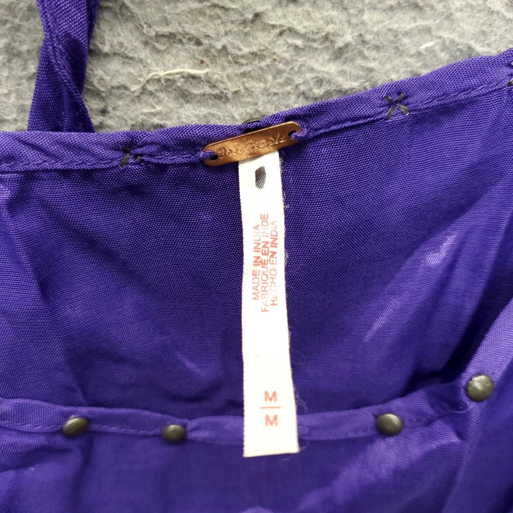 Free People Free People Womens Camisole Top Purple Studded Spaghetti Strap Tank M Sleeveless Pocketless Beach Shirt Size M / US 6-8 / IT 42-44 - 5 Thumbnail