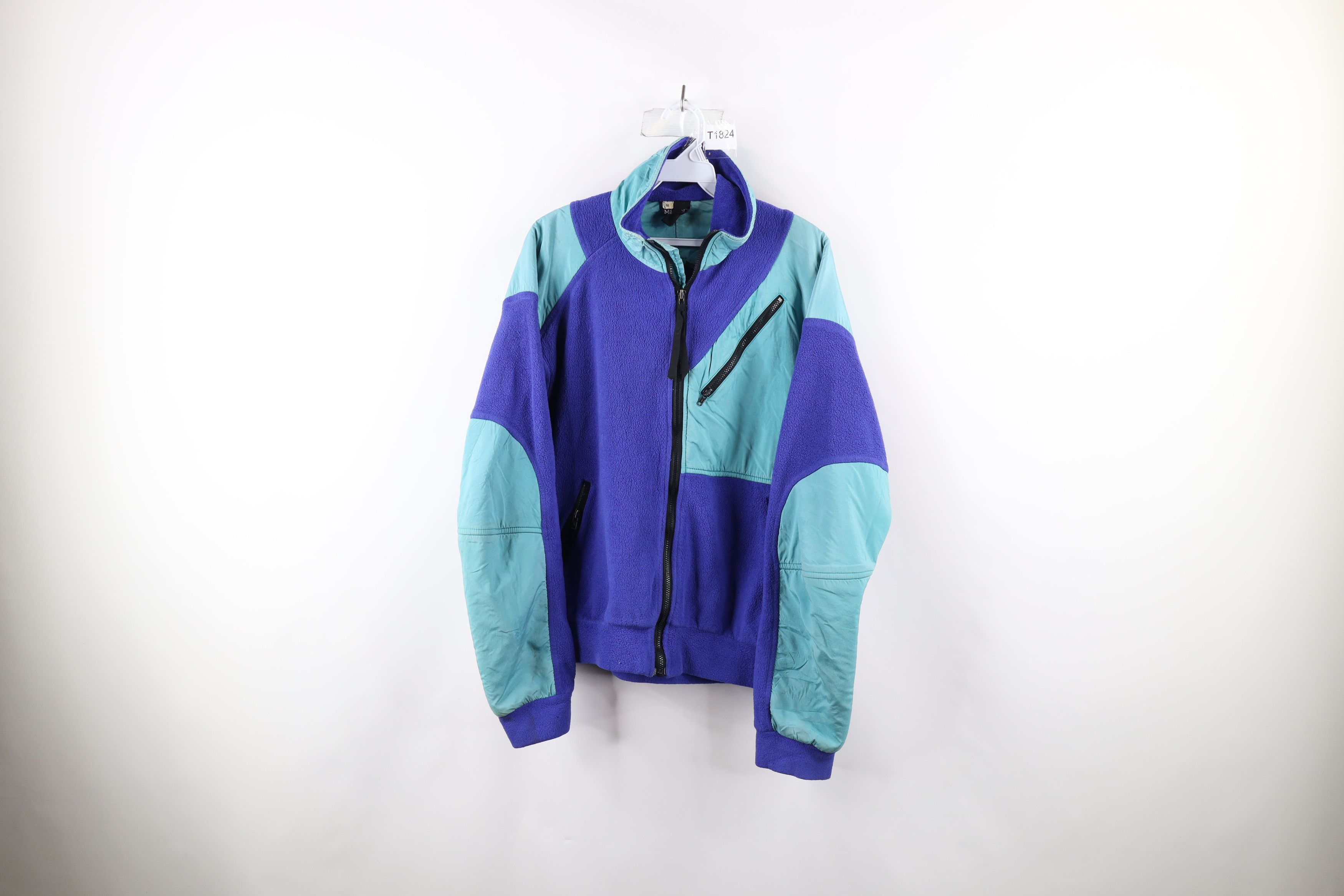 Vintage 90s Marmot Spell Out Fleece Full Zip Jacket Blue