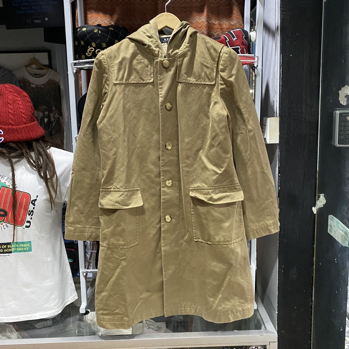 Vintage 1999 A.P.C Rue De Fleurus Paris TrenchCoat Hoodie M