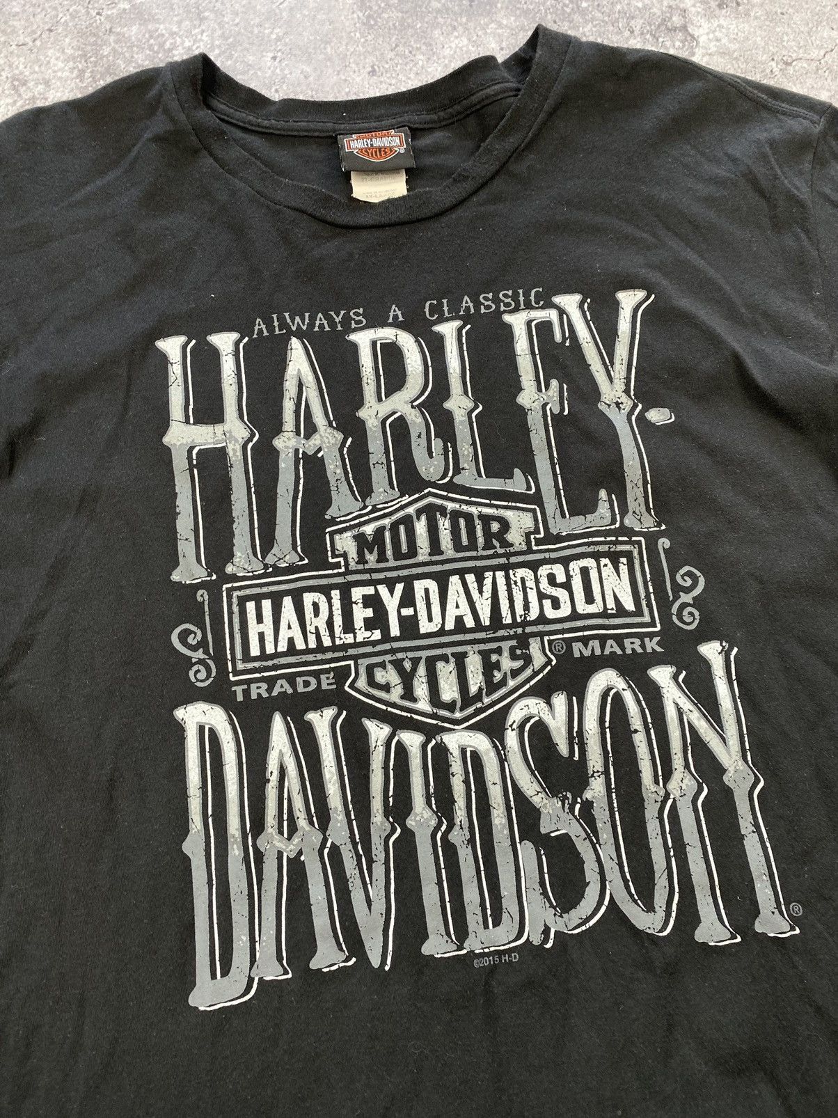 Harley Davidson × Vintage Crazy vintage 90’s faded black Harley Davidson skull t-shirt Size US XL / EU 56 / 4 - 2 Thumbnail