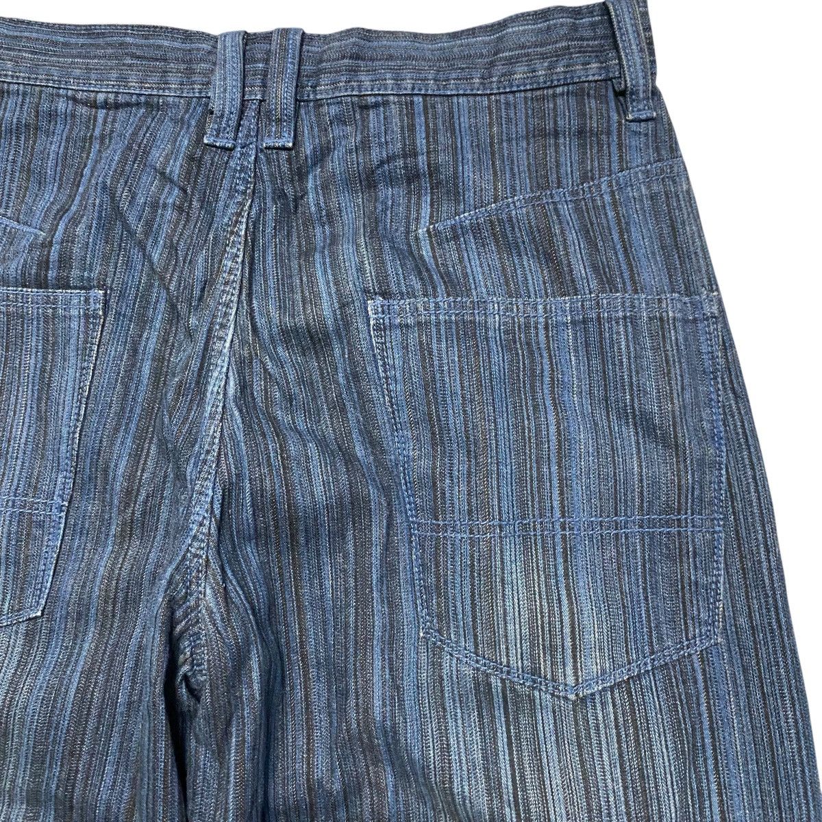 Japanese Brand Japanese Brand OPEN DICH Pinstripe Denim Baggy Jeans Size US 33 - 12 Thumbnail