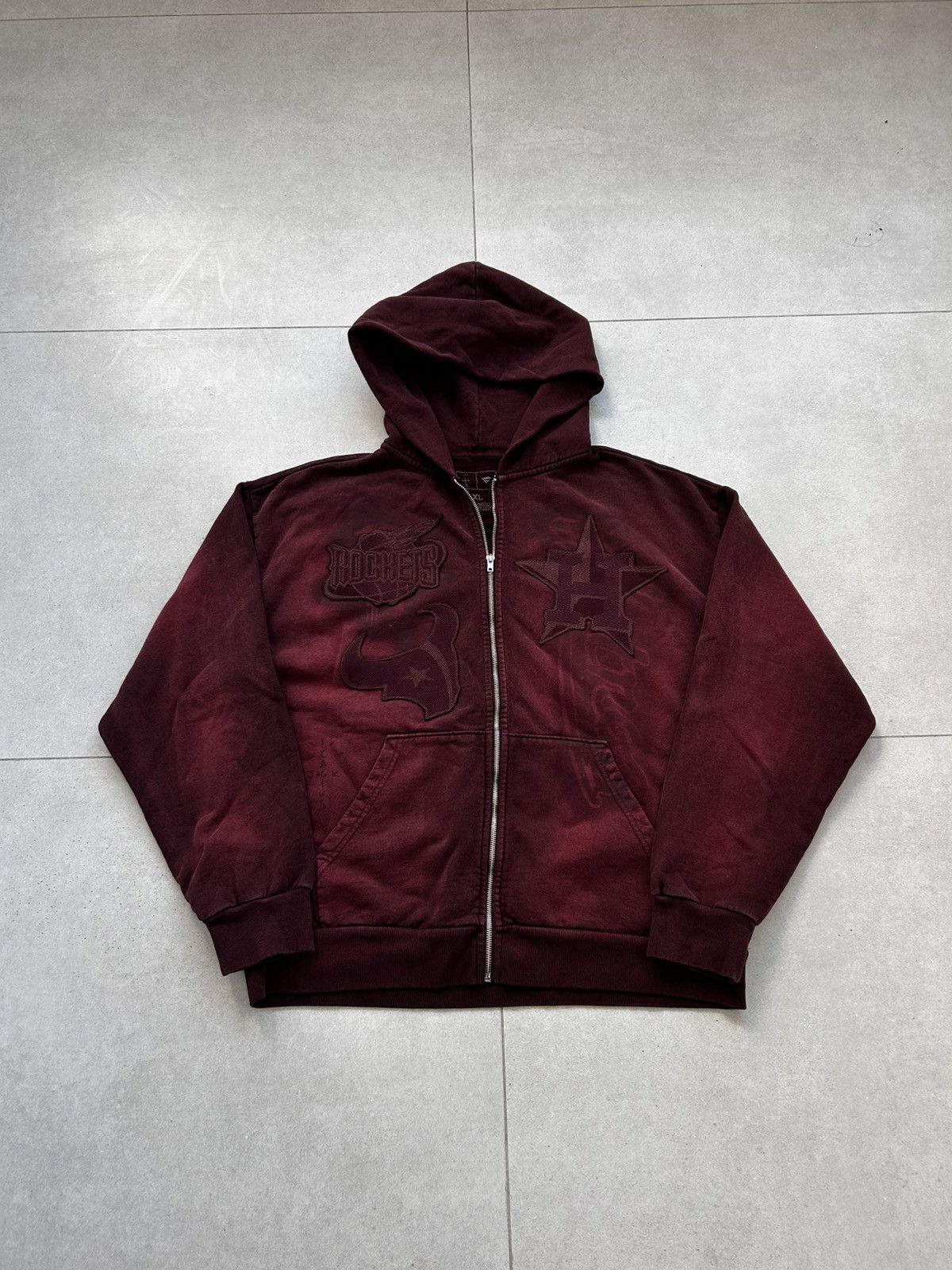 Travis Scott Fanatics Game Houston Red Zip Up Hoodie