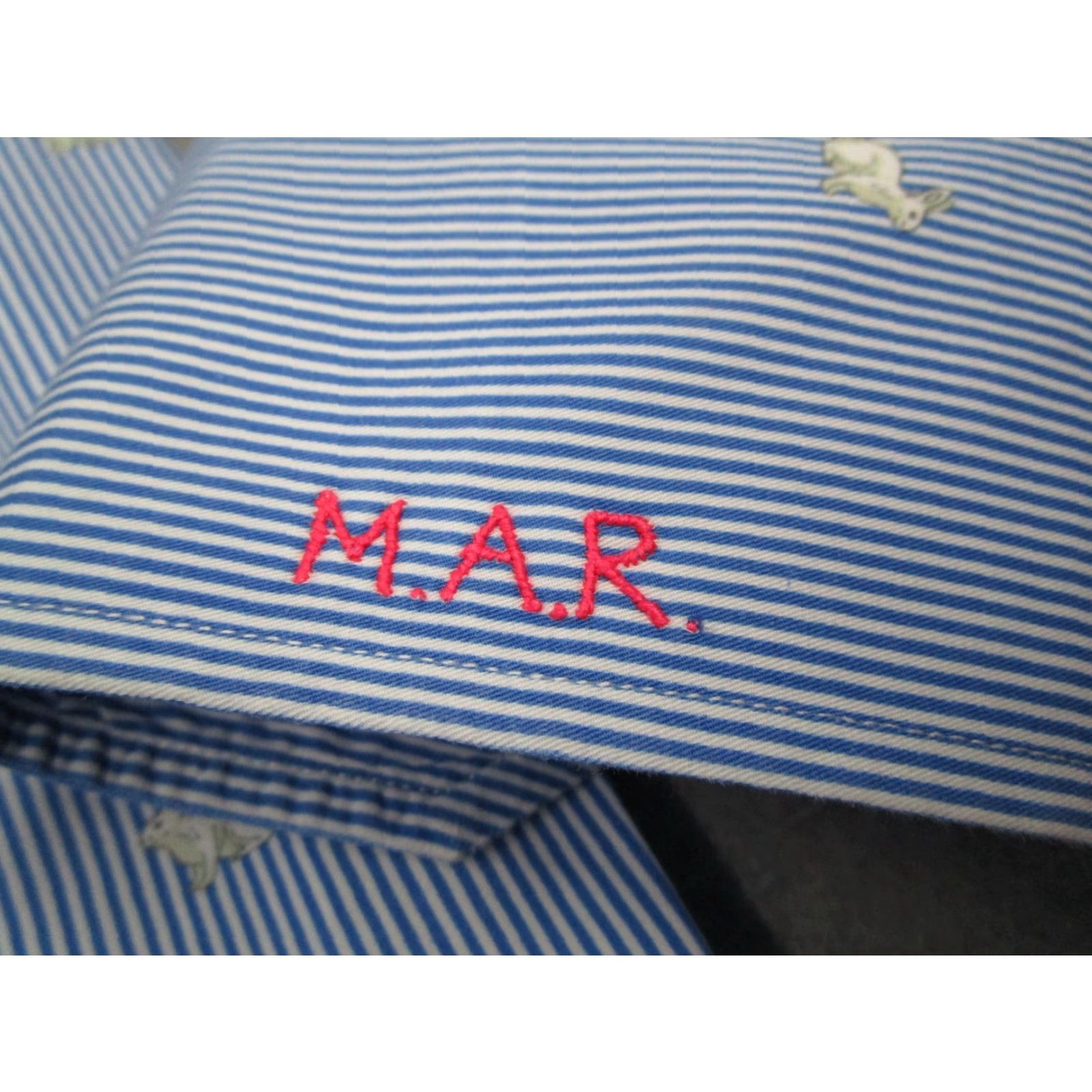 Vintage NIGEL CURTISS Shirt Mens XL Blue Stripe Button Up AOP Rabbit Long Sleeve Dress Shirt Size US XL / EU 56 / 4 - 6 Thumbnail