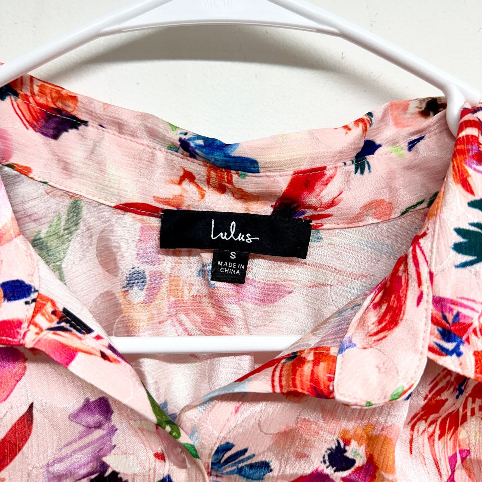 Other Lulus Summertime Fun Blush Pink Floral Button-Up Top S Size S / US 4 / IT 40 - 3 Thumbnail
