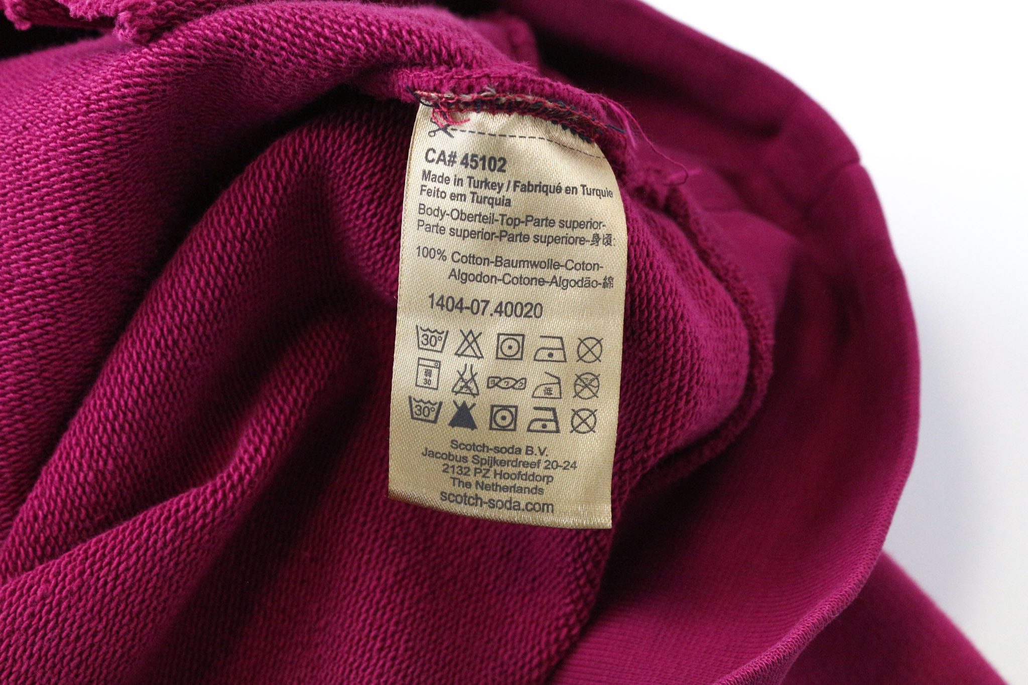 Scotch & Soda S Purple Pink Graphic Jersey Hoodie Sweatshirt 74576 Size US S / EU 44-46 / 1 - 7 Thumbnail