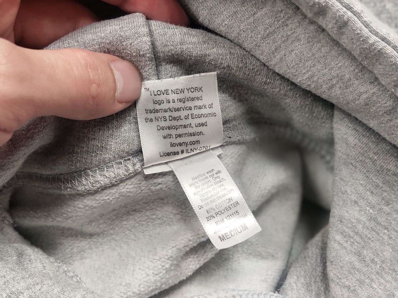 Other I Love New York Vintage Blank Logo Gray Hoodie Y2K Style Size US M / EU 48-50 / 2 - 13 Thumbnail