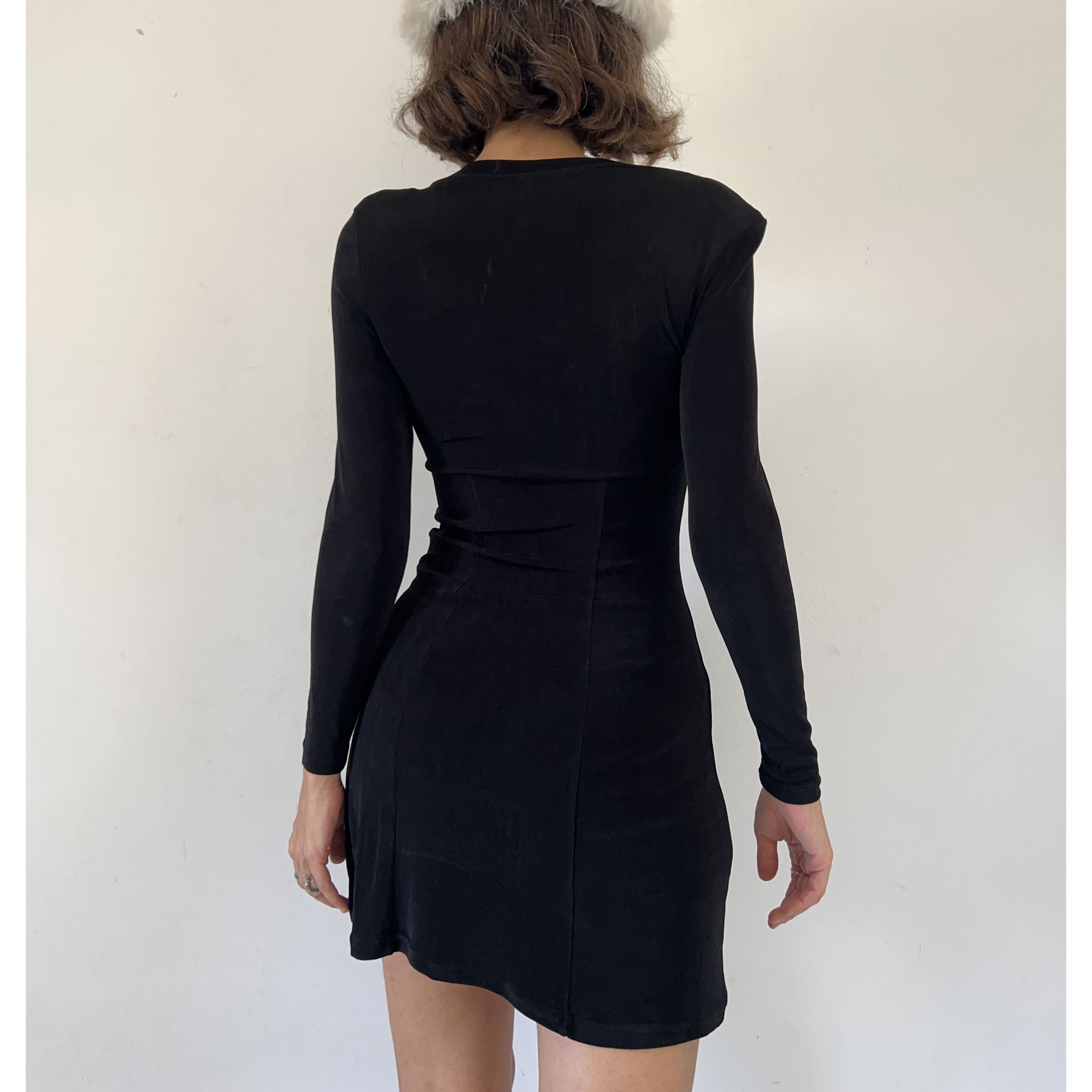 Vintage Vintage Grunge 90s Black Mini Dress Size XS / US 0-2 / IT 36-38 - 6 Thumbnail