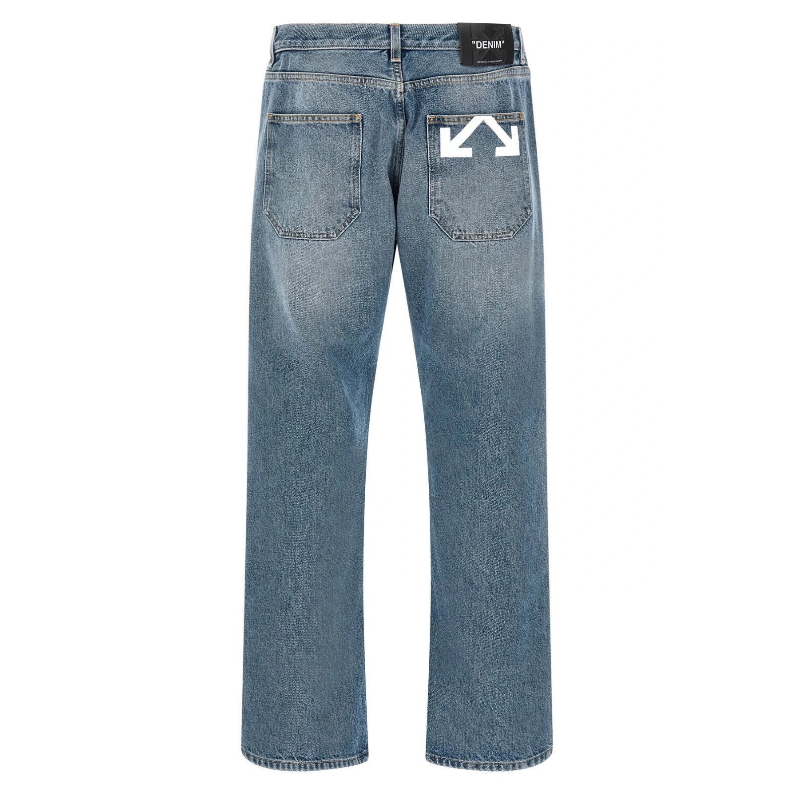 Dsquared2 OFF WHITE Half Arrow Blue Denim Jeans New & Authentic (Men's Size US 36 / EU 52 - 2 Thumbnail
