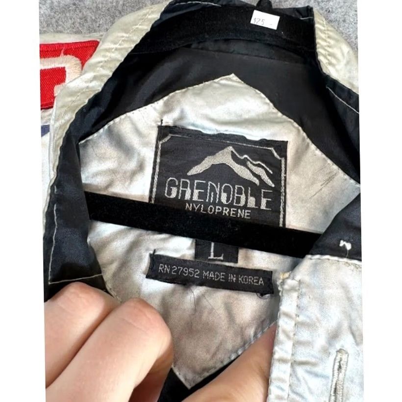 NASCAR VTG NASCAR Patchwork Racing Jacket Mens L Silver Satin Goodyear Indy Motorsports Bomber Jacket Mens X-Large? Size US L / EU 52-54 / 3 - 5 Thumbnail