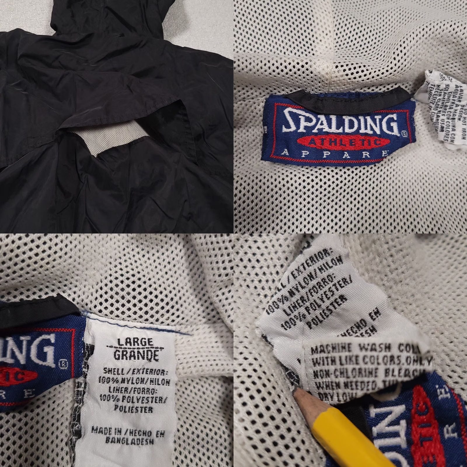 Spalding VINTAGE Spalding Jacket Mens Large Black Sleeveless Windbreaker Hooded 90s Size US L / EU 52-54 / 3 - 9 Thumbnail