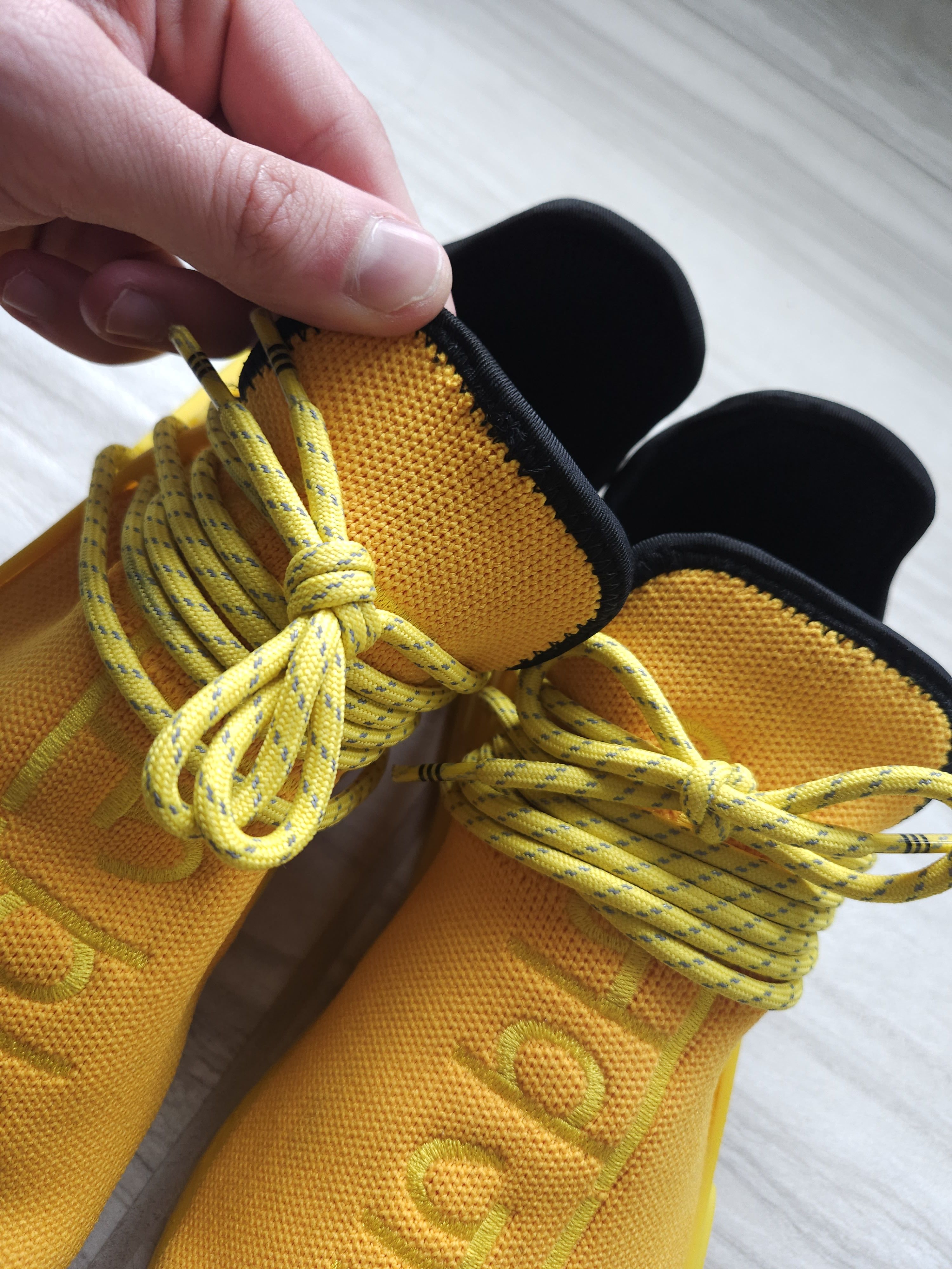 Adidas × Pharrell NMD Human Race Yellow Hindi Pack Sneakers Size US 11 / EU 44 - 11 Thumbnail